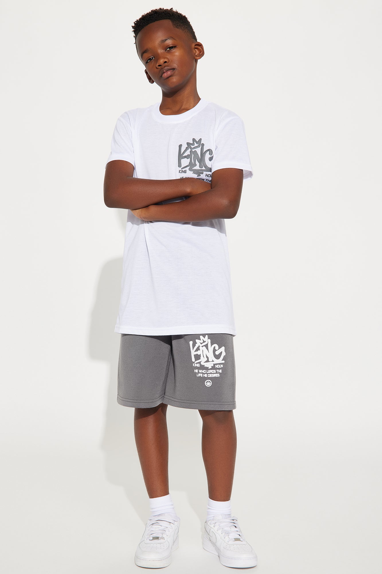 Mini He's A King Short Set