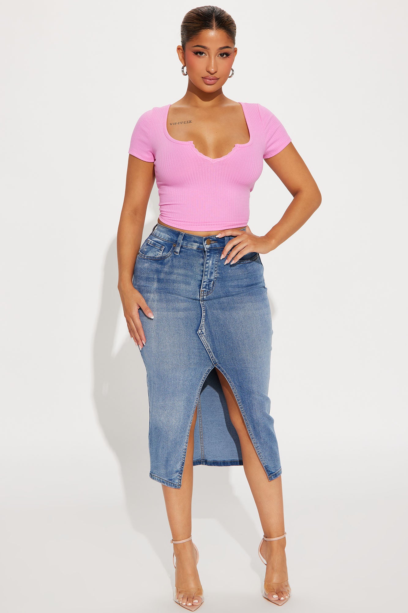 Anna Denim Midi Skirt