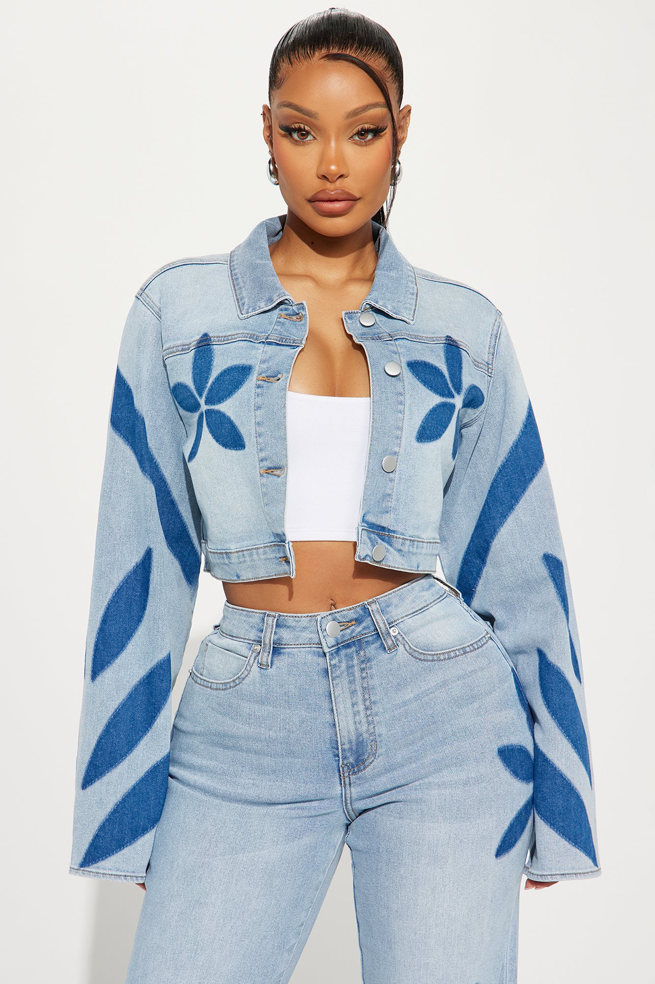 Loves Me Not Floral Denim Jacket