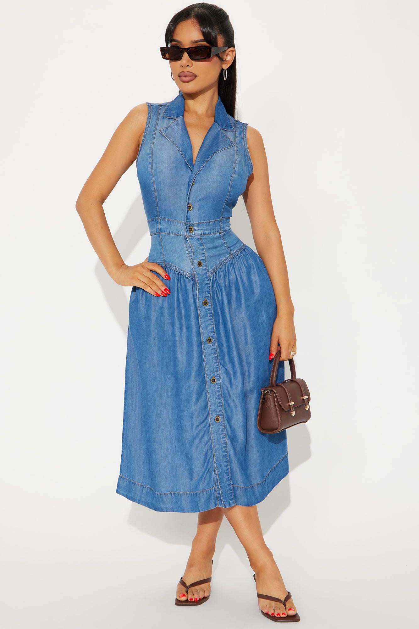 Nona Collared Midi Dress