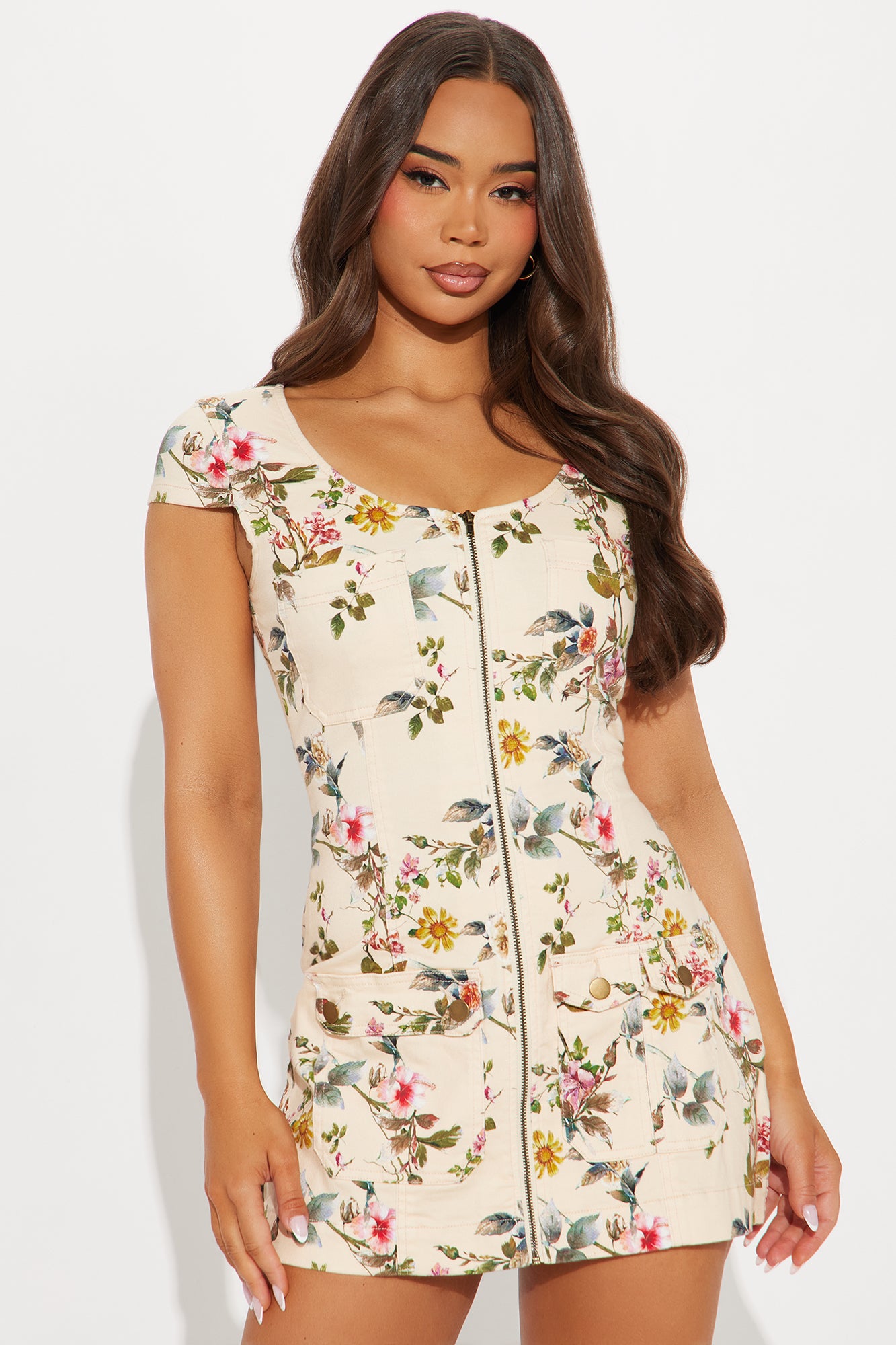 Wildflower Stretch Twill Mini Dress