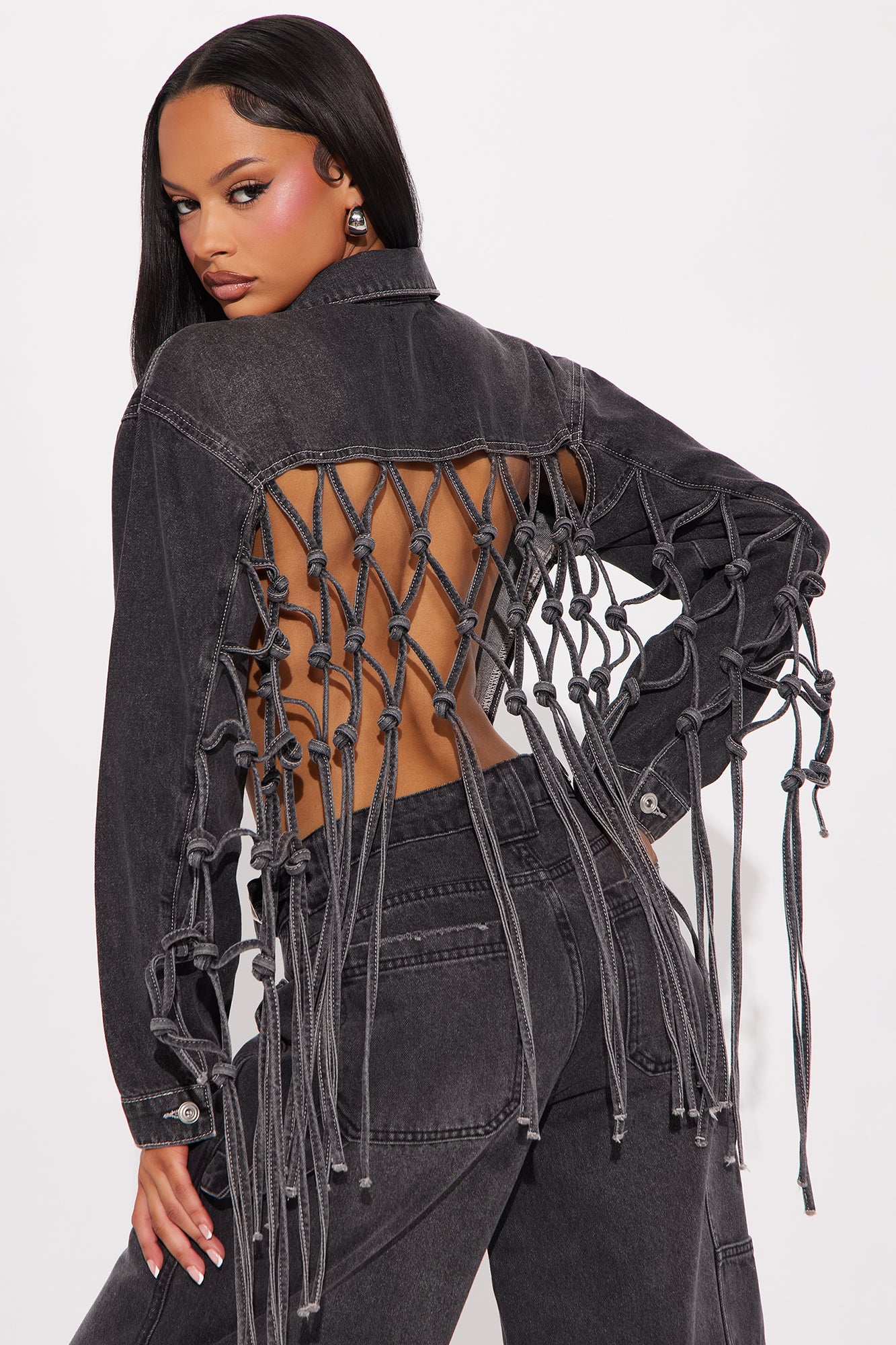 Free Spirit Knotted Back Denim Jacket