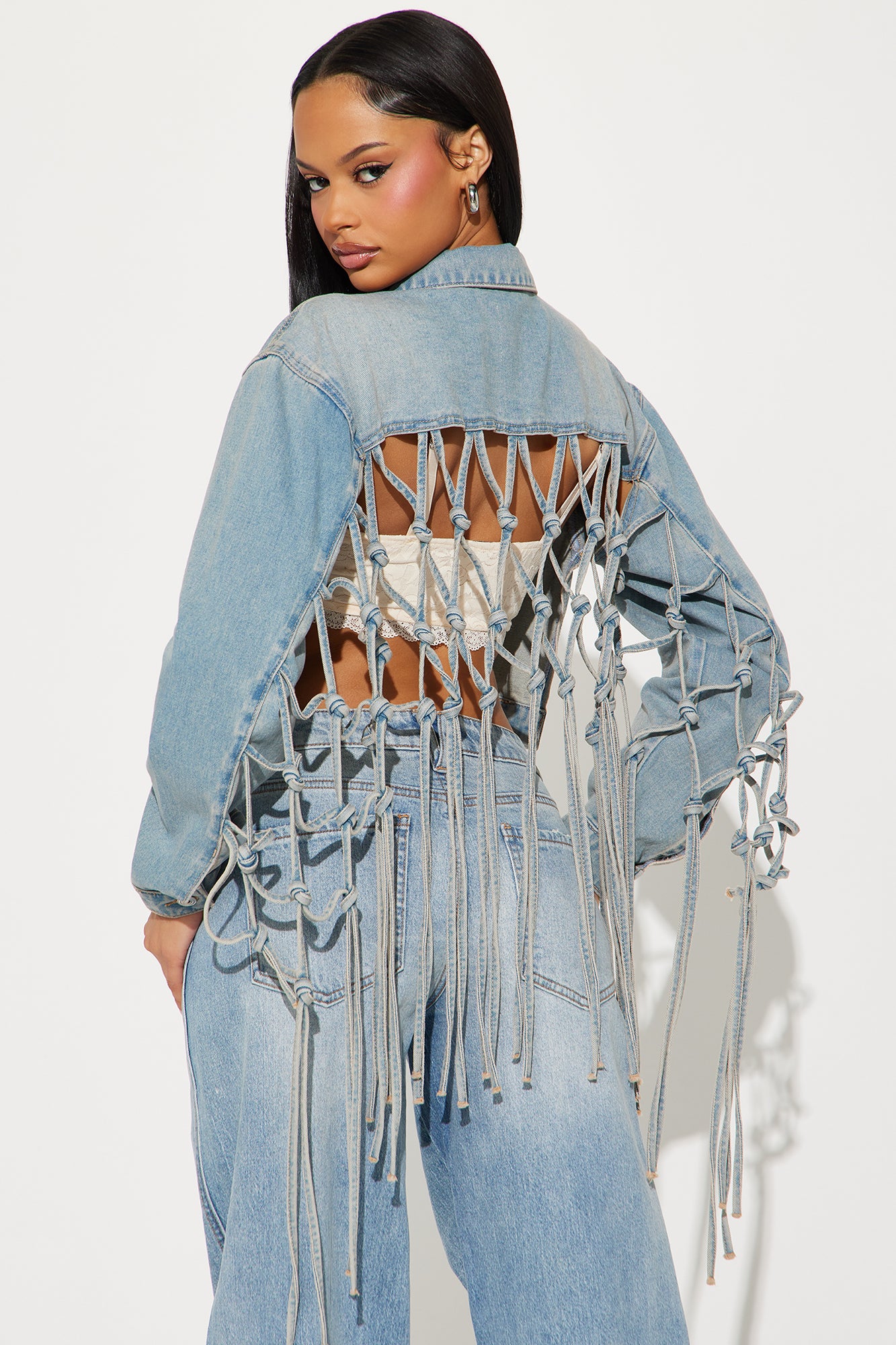 Free Spirit Knotted Back Denim Jacket