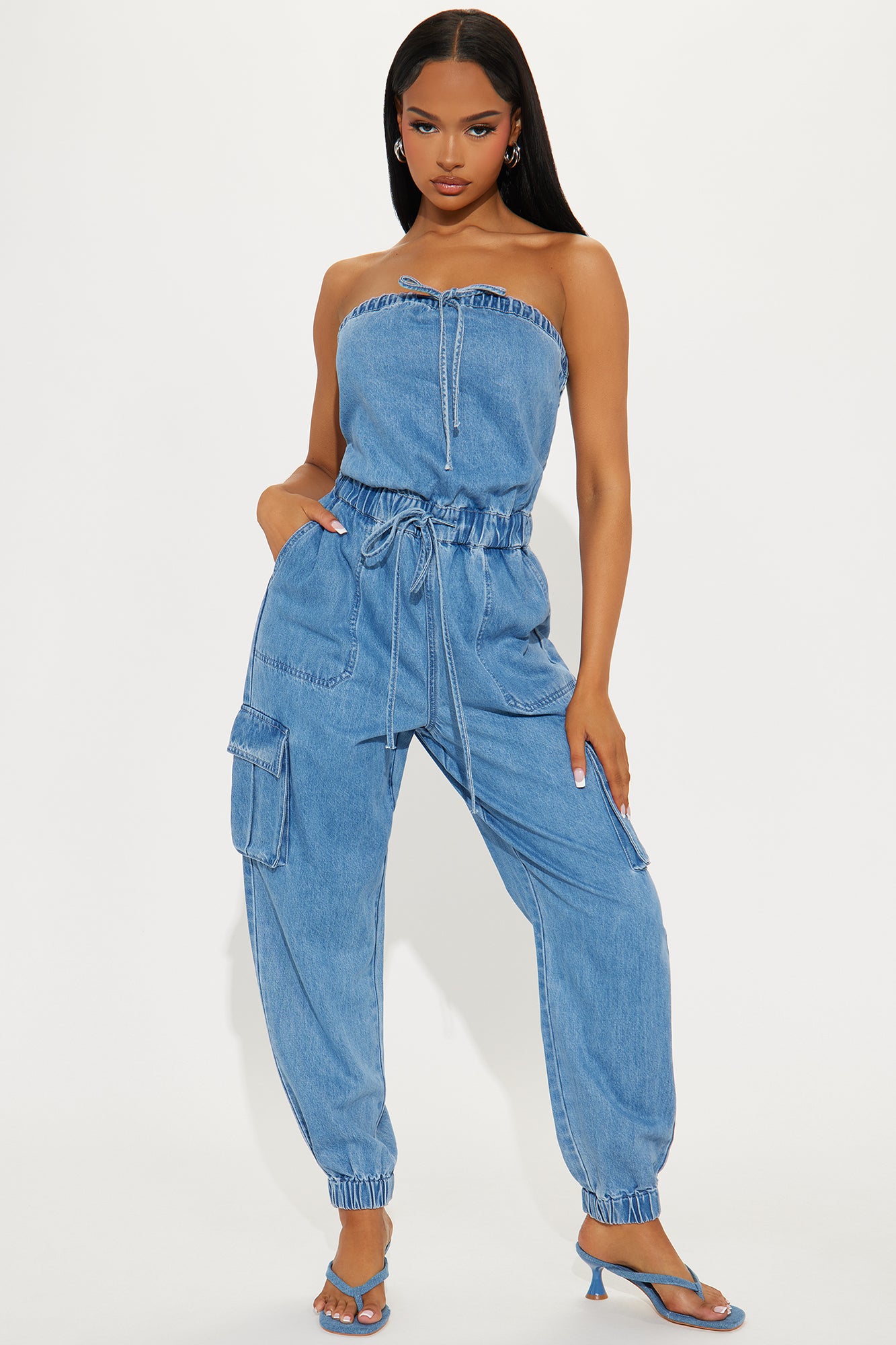 On The Go Denim Jumpsuit