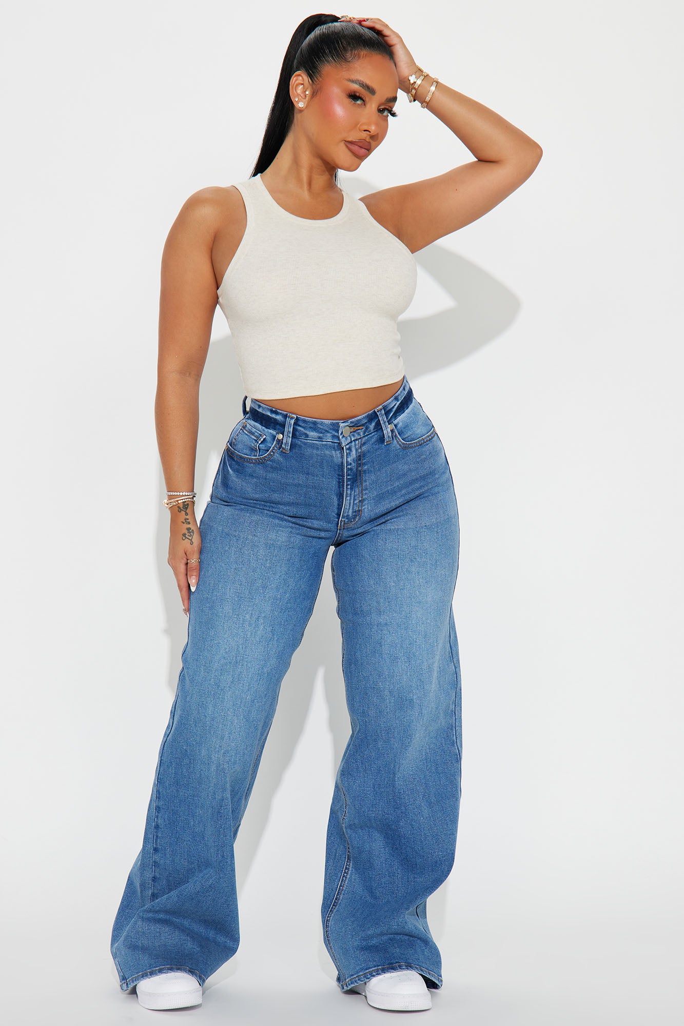 Feeling The Heat Stretch Wide Leg Jeans