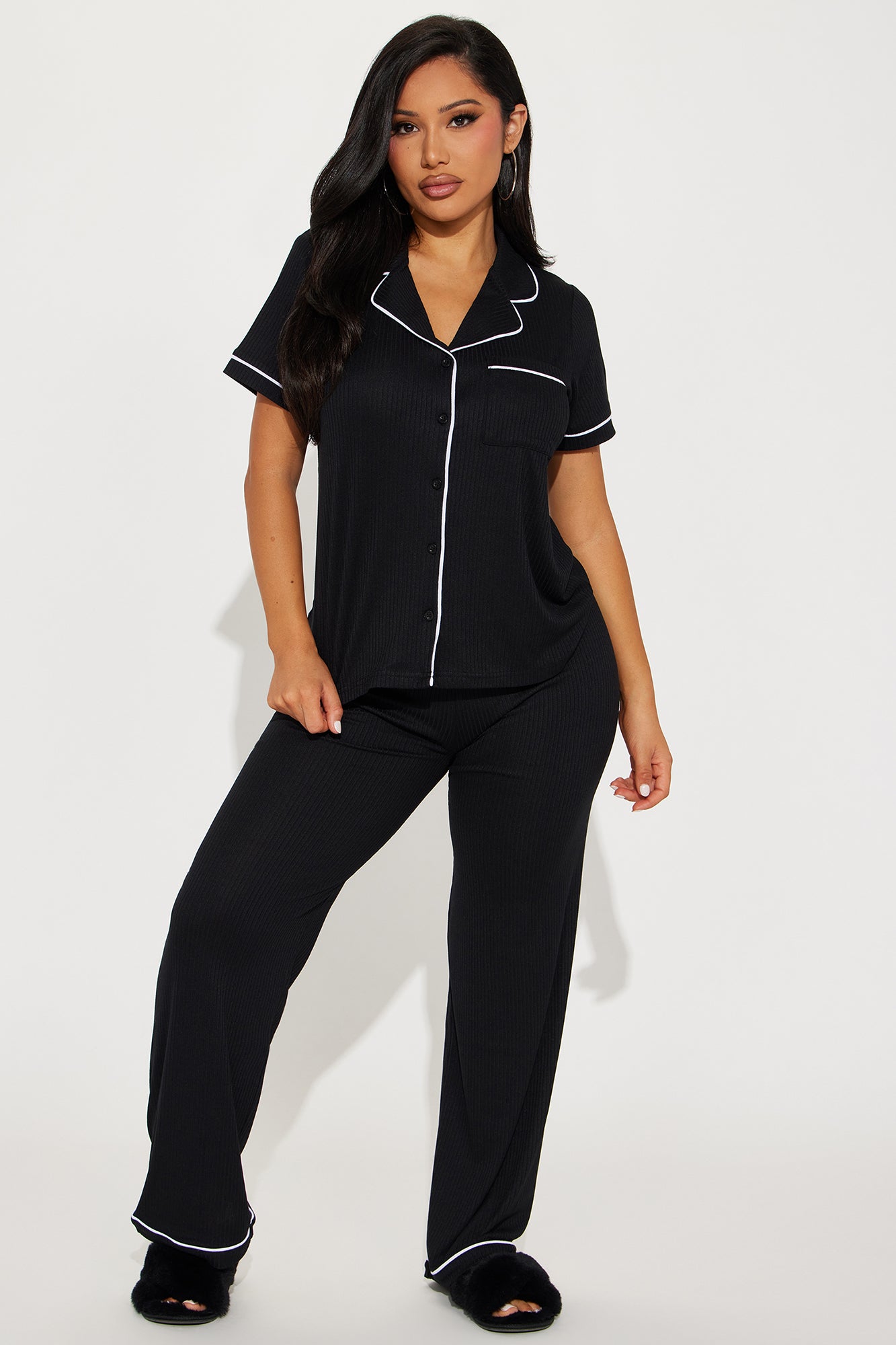 Chill Vibes Only Ribbed PJ Pant Set