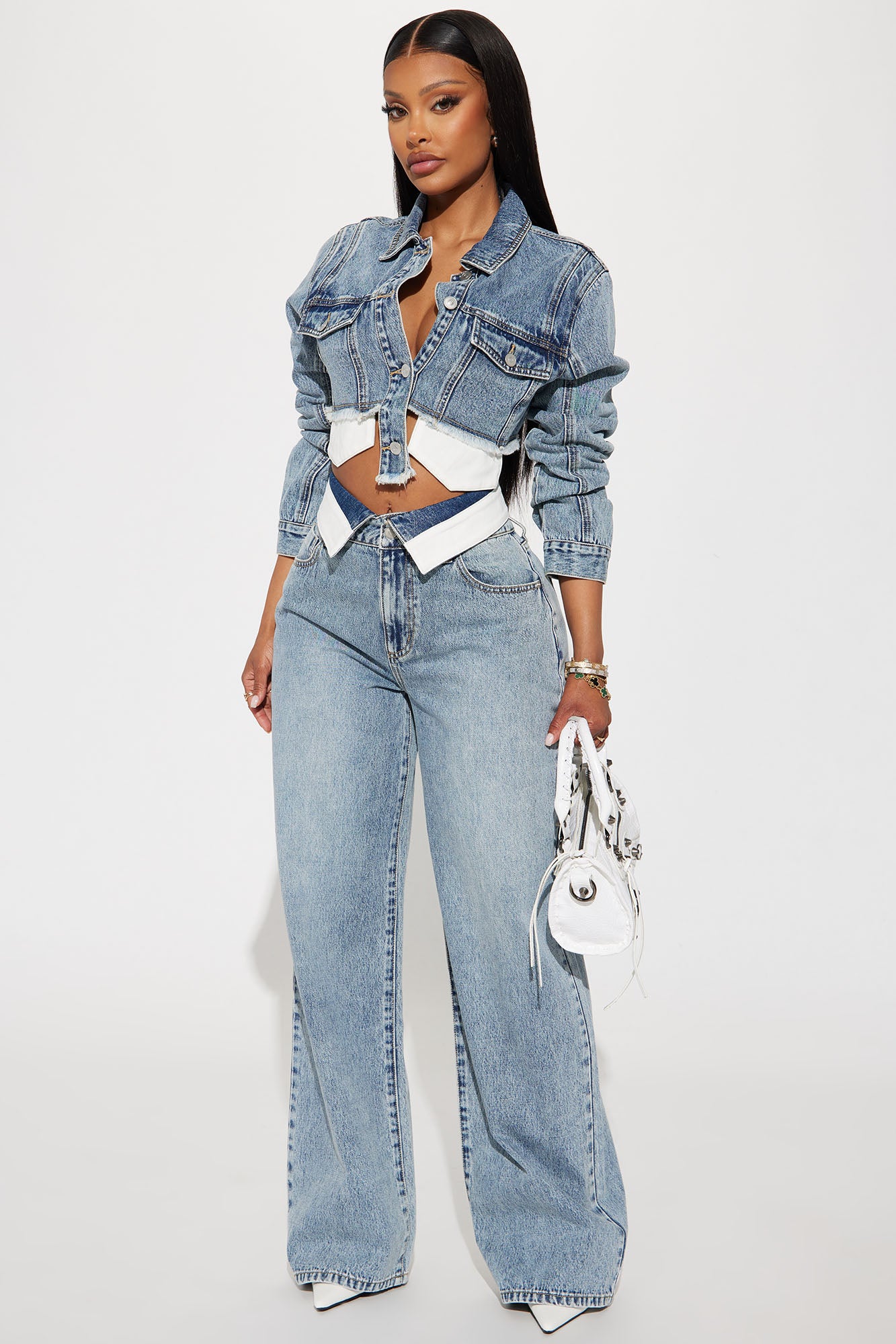 Nori Denim Washed Pant Set