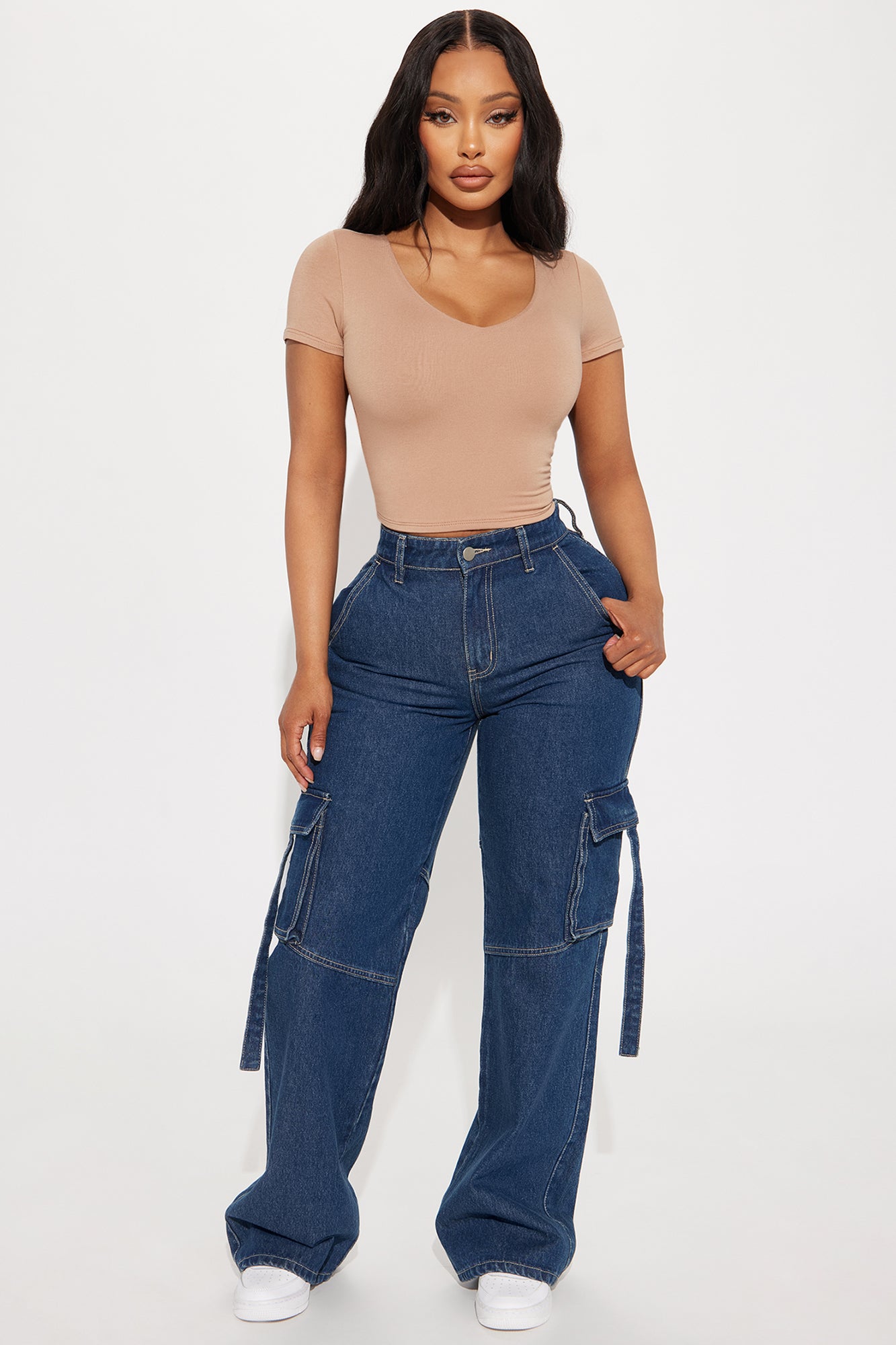 Self Made Cargo Straight Leg Jeans