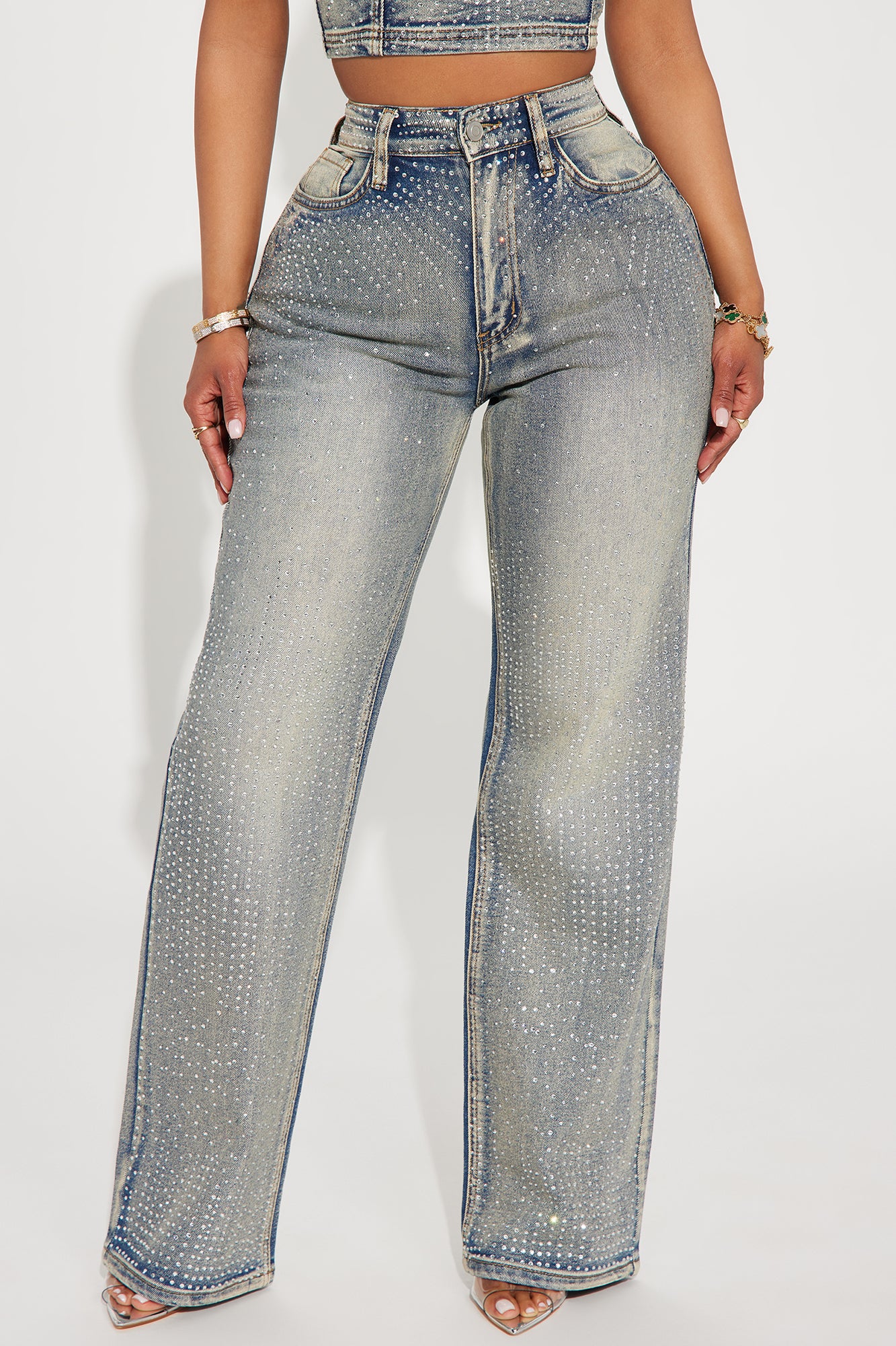 Chasing A Dream Embellished Stretch Straight Leg Jeans