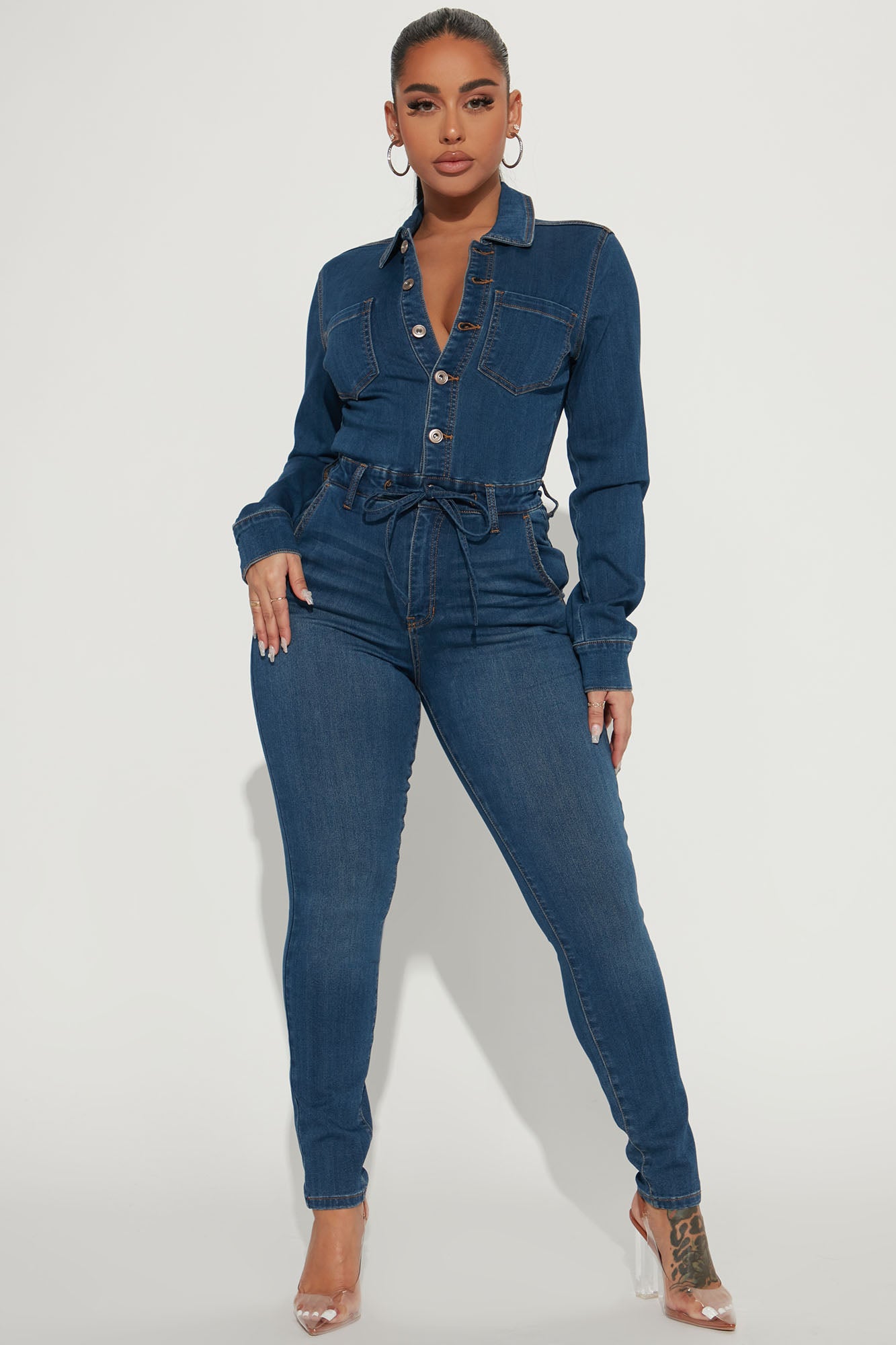 Don't Go Denim Jumpsuit