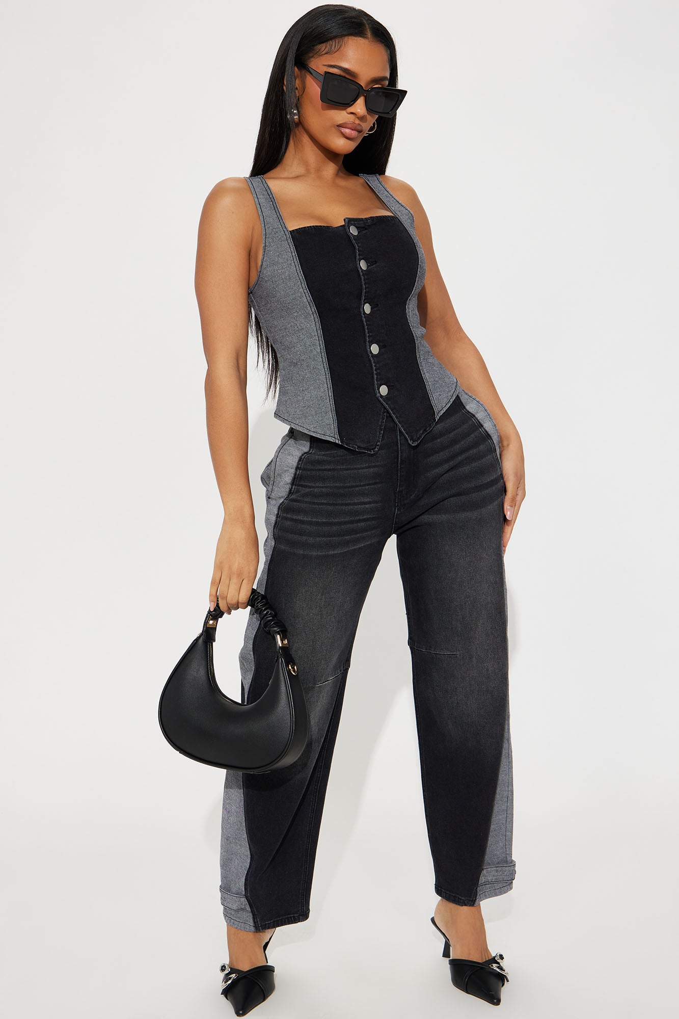 Leon Acid Wash Barrel Pant Set