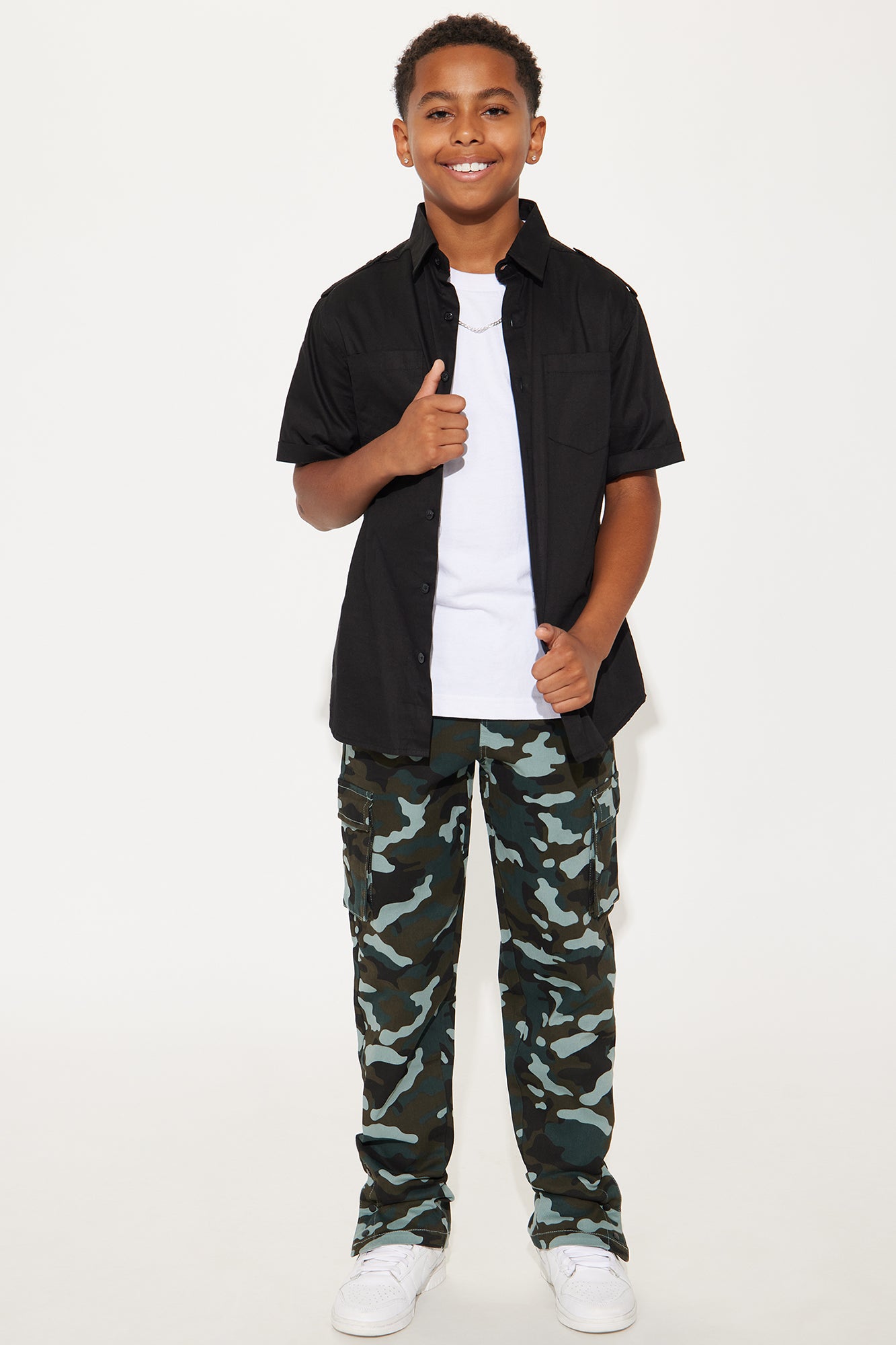Mini Next Level Camo Print Cargo Twill Pant
