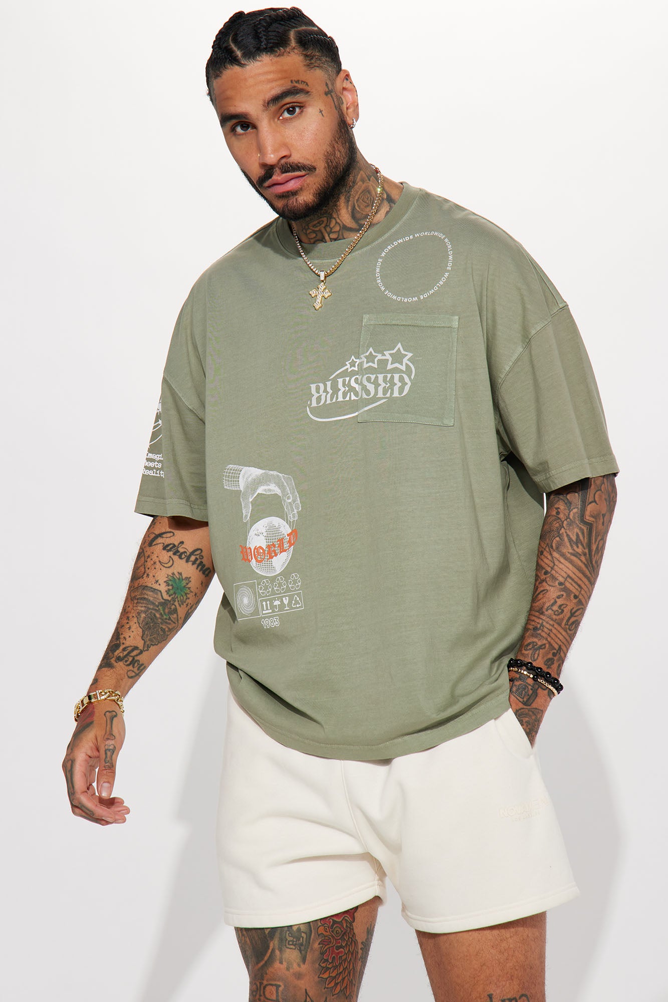 Blessed World Oversized Short Sleeve Tee