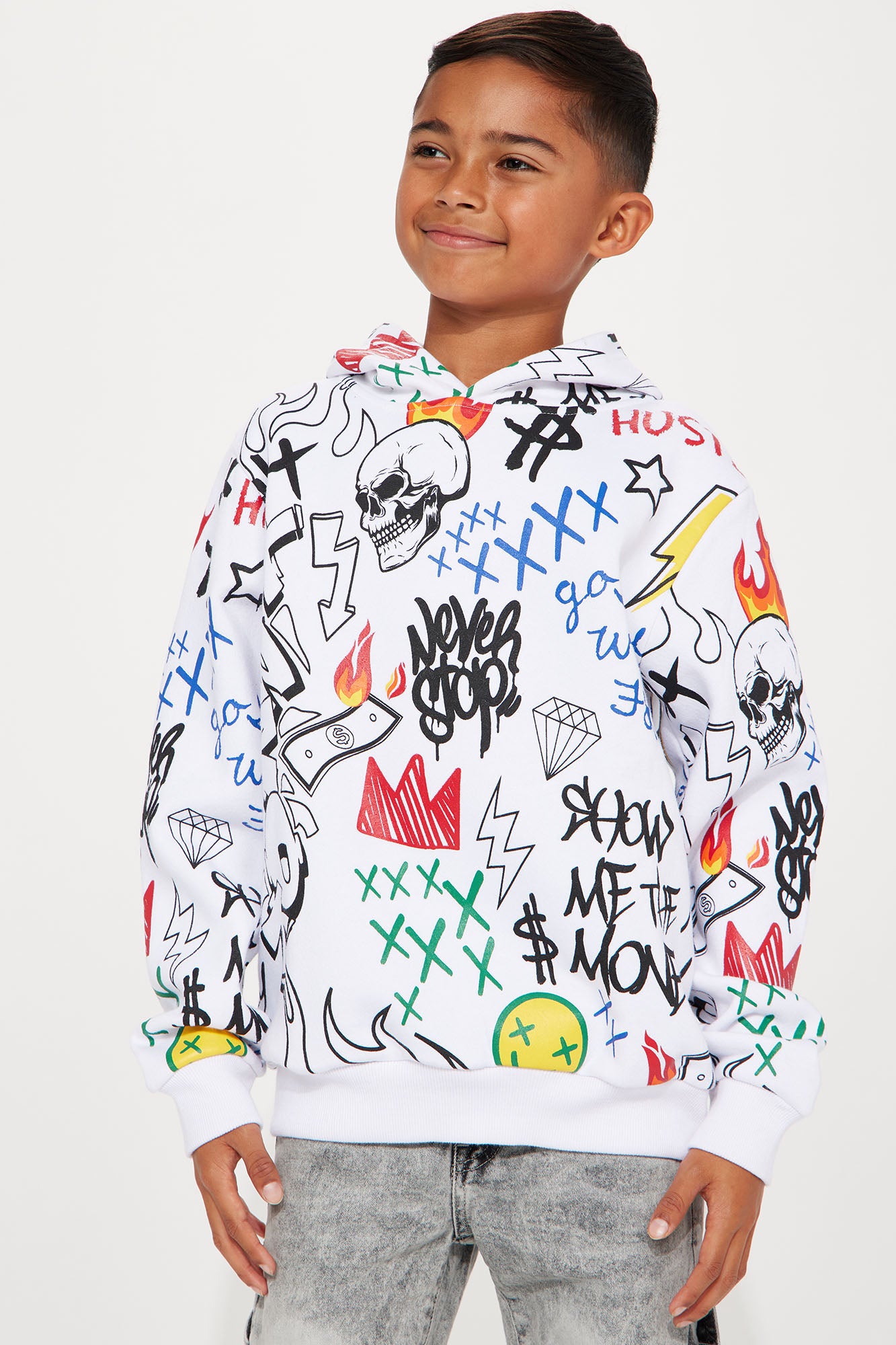 Mini The Kings Words Fleece Hoodie