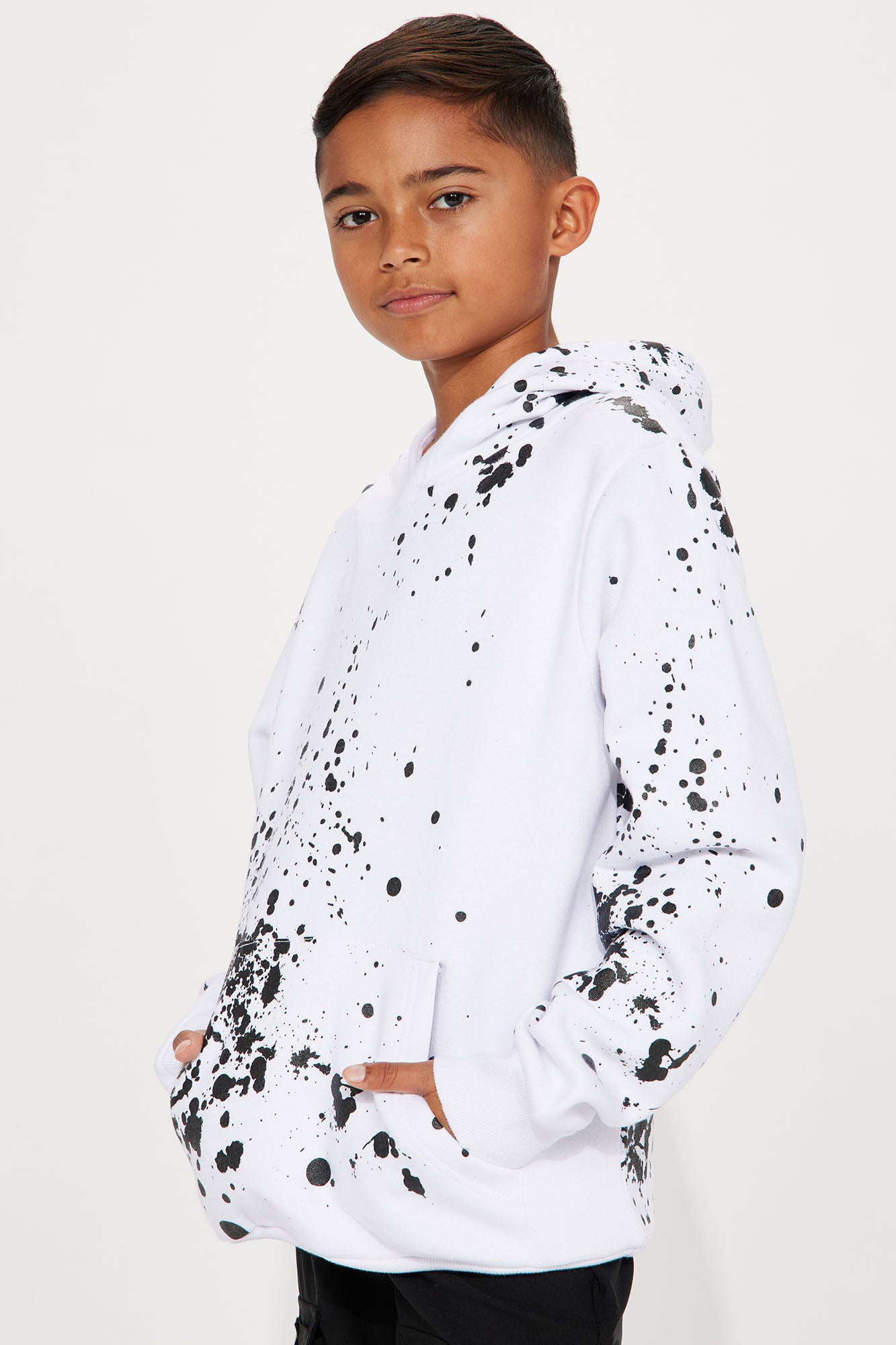 Mini Graffiti Paint Splatter Fleece Hoodie