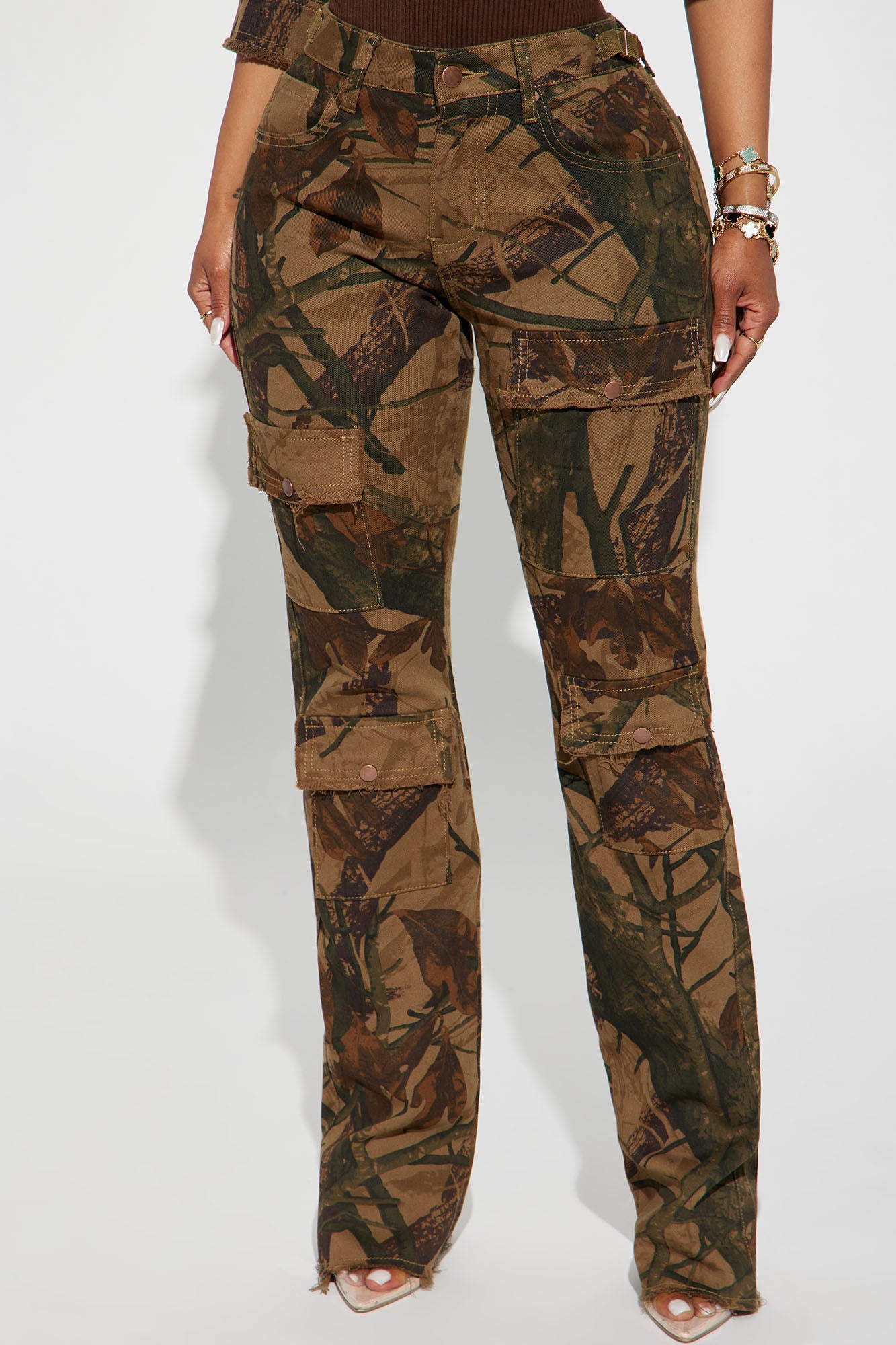 In The Wild Camo Stretch Cargo Jeans