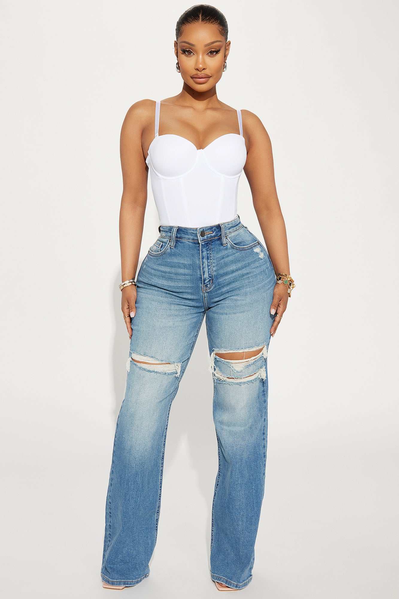 Remi Ripped Stretch Baggy Jeans