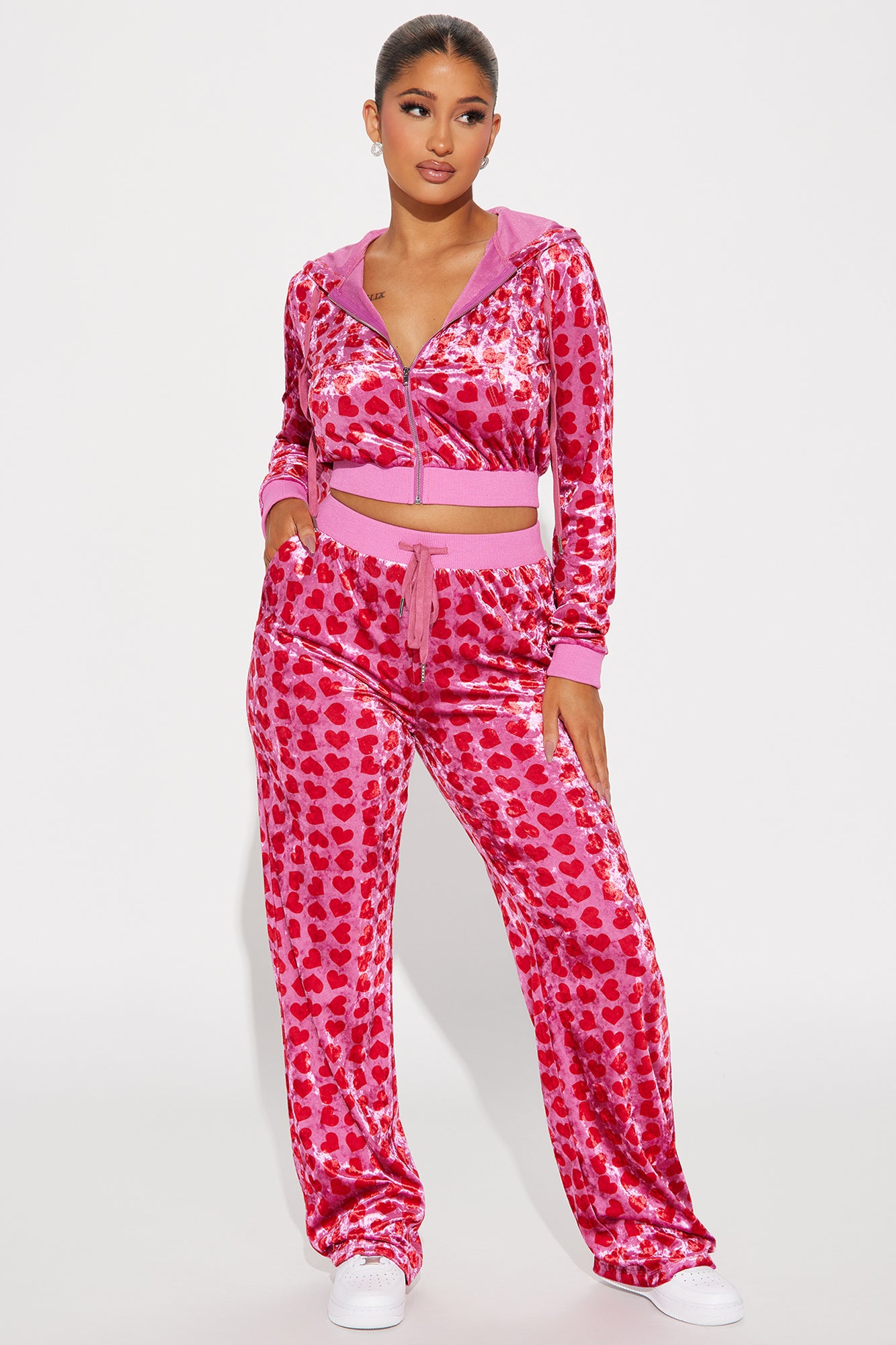 Valentine Crush Velvet Pant Set