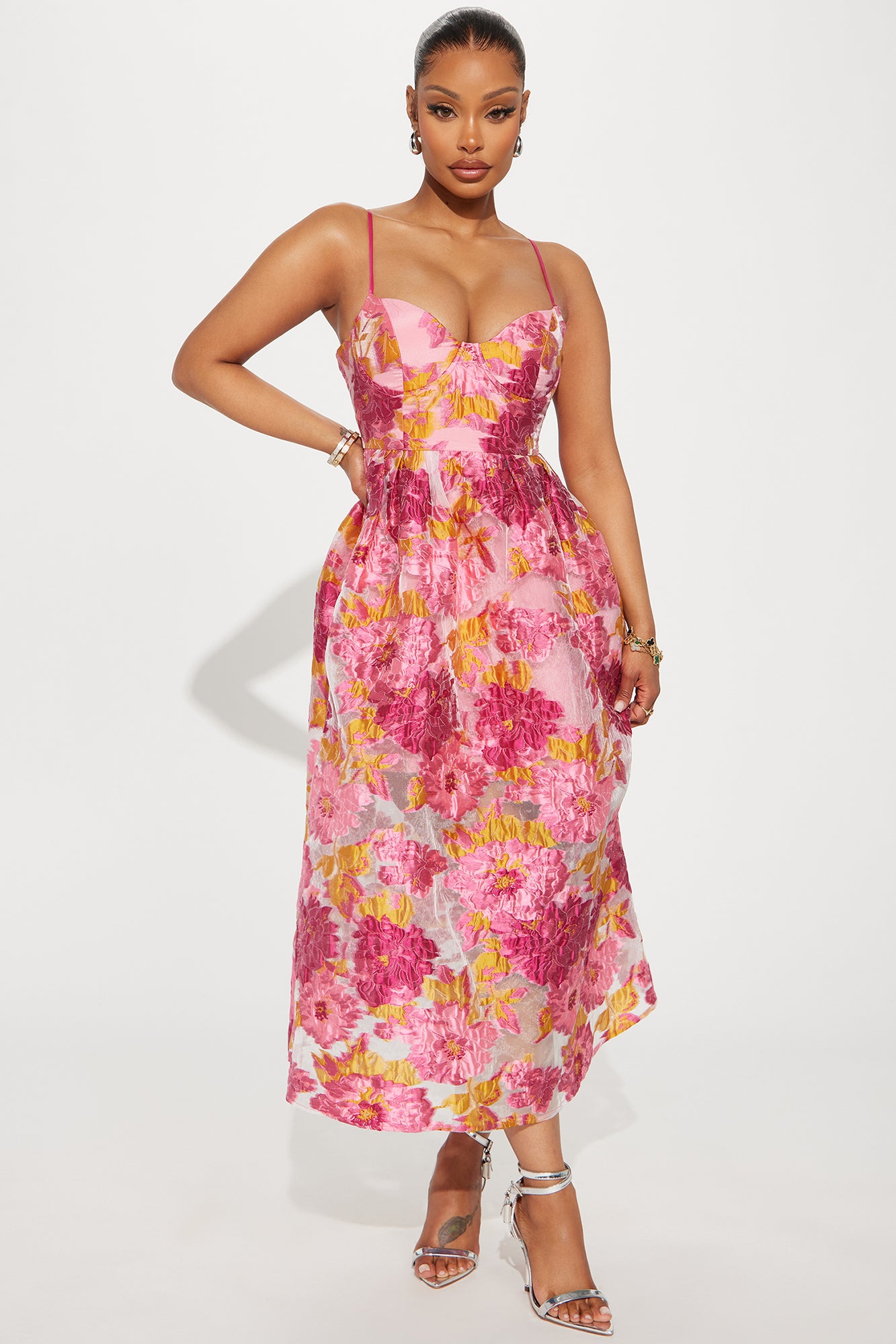 Flower Bed Floral Midi Dress