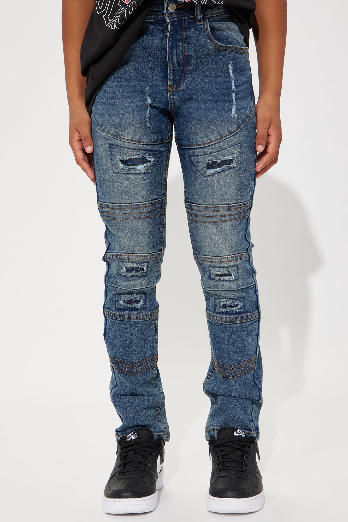 Mini Skinny Rip/Repair Moto Jeans
