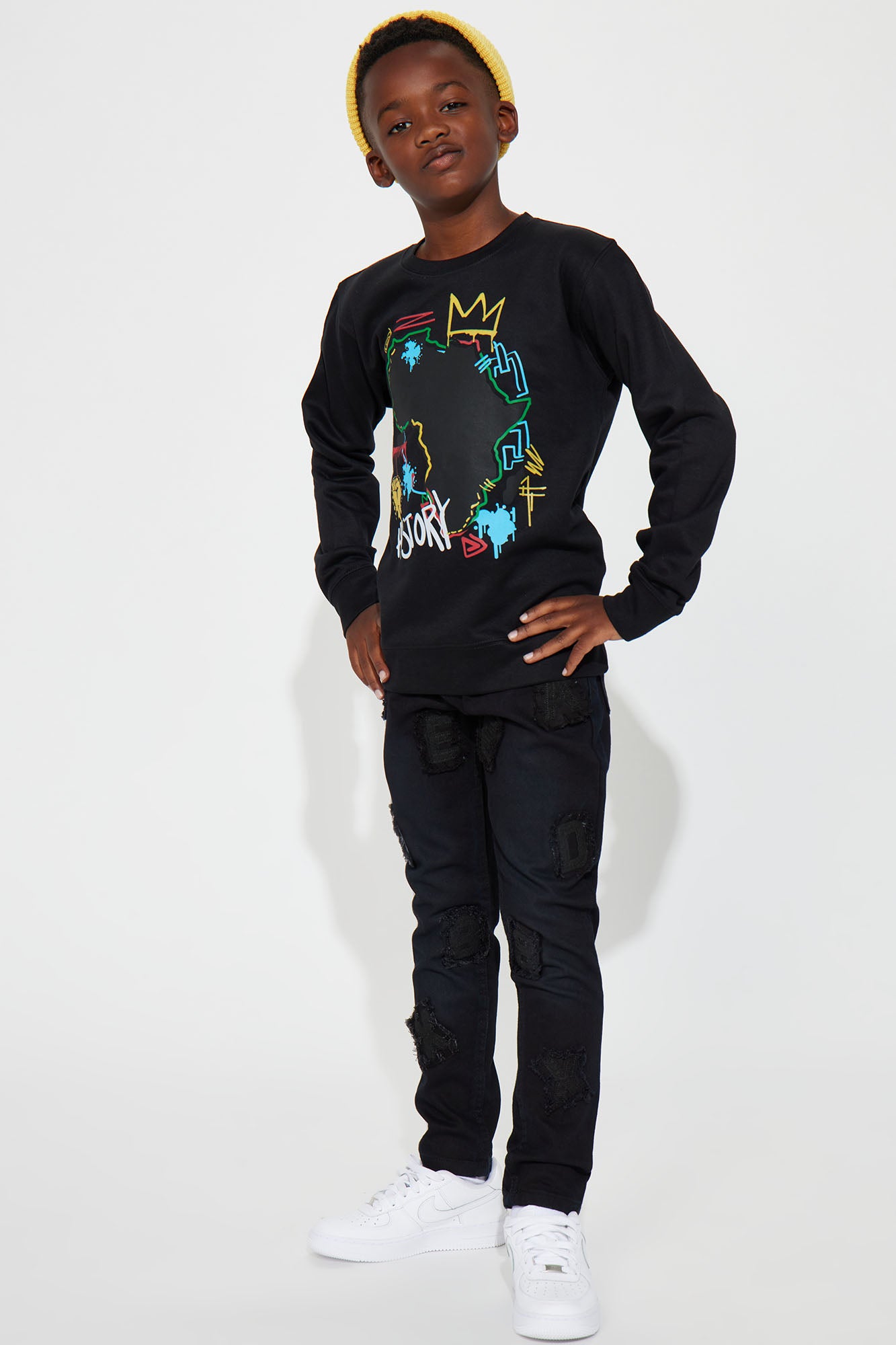 Mini Funky Letters Skinny Denim Jeans