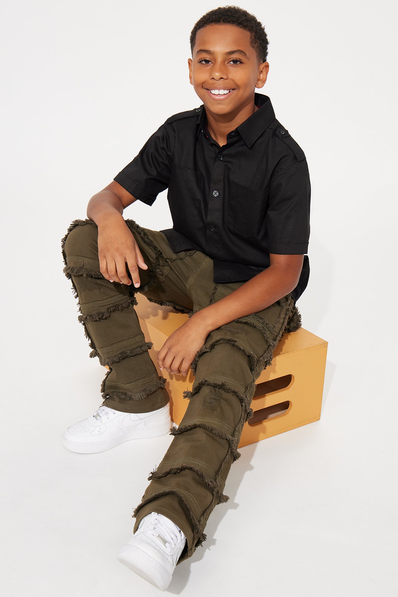 Mini One Of Them Rip And Repair Stacked Flare Denim Jean