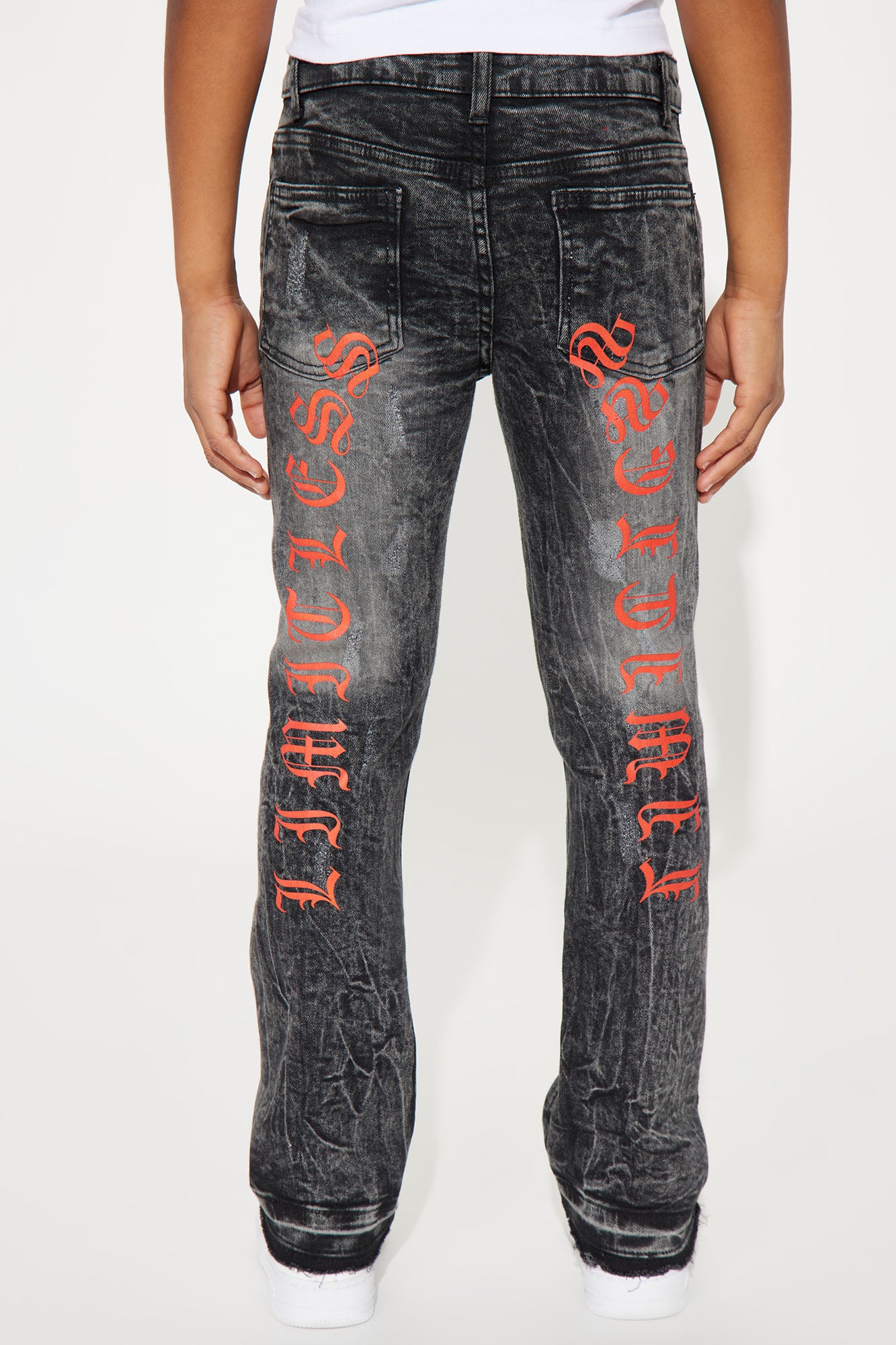 Mini Limitless Rip & Repair Stacked Flare Denim Jean