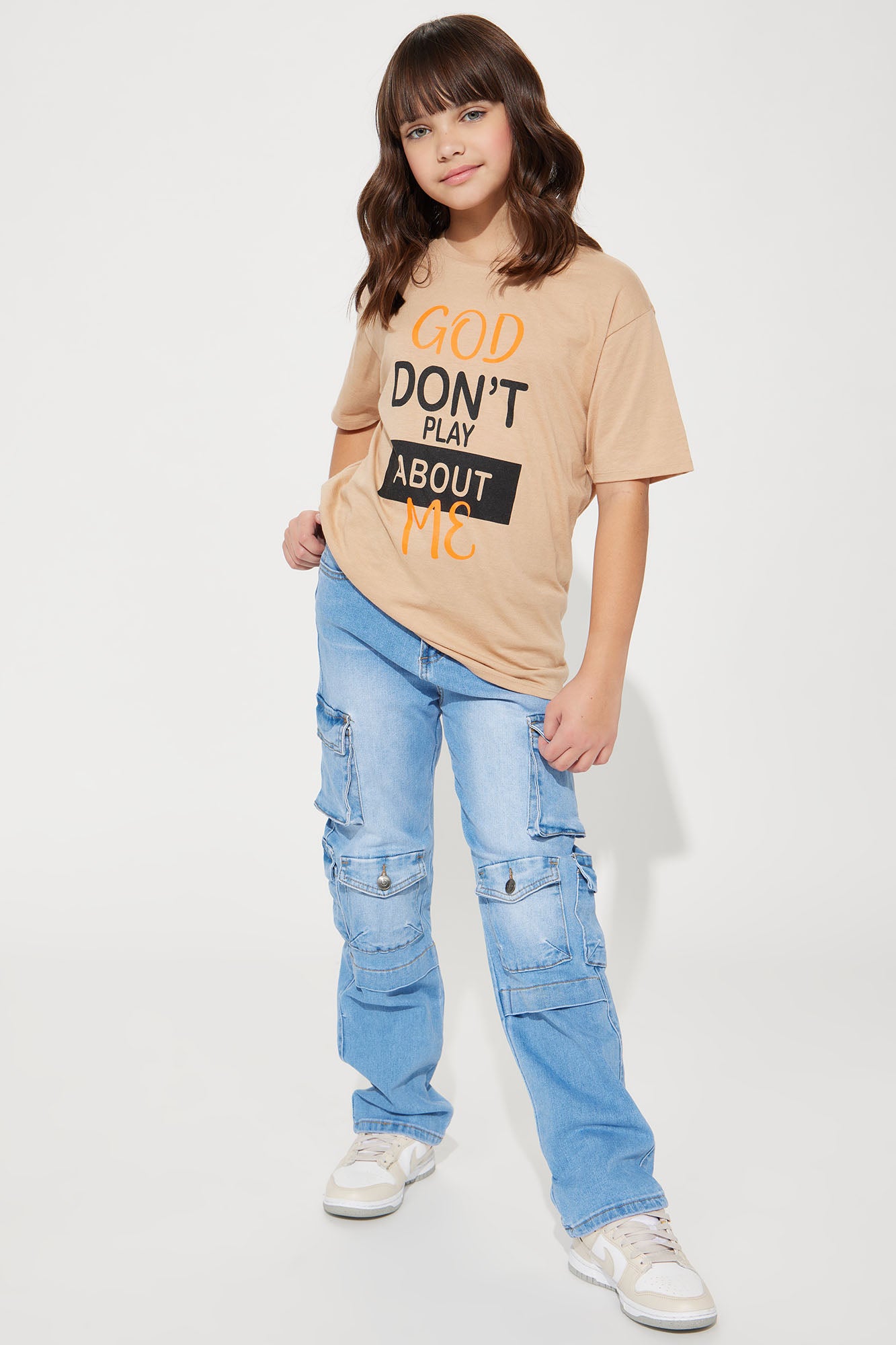 Mini Wide Leg Cargo Pocket Jean