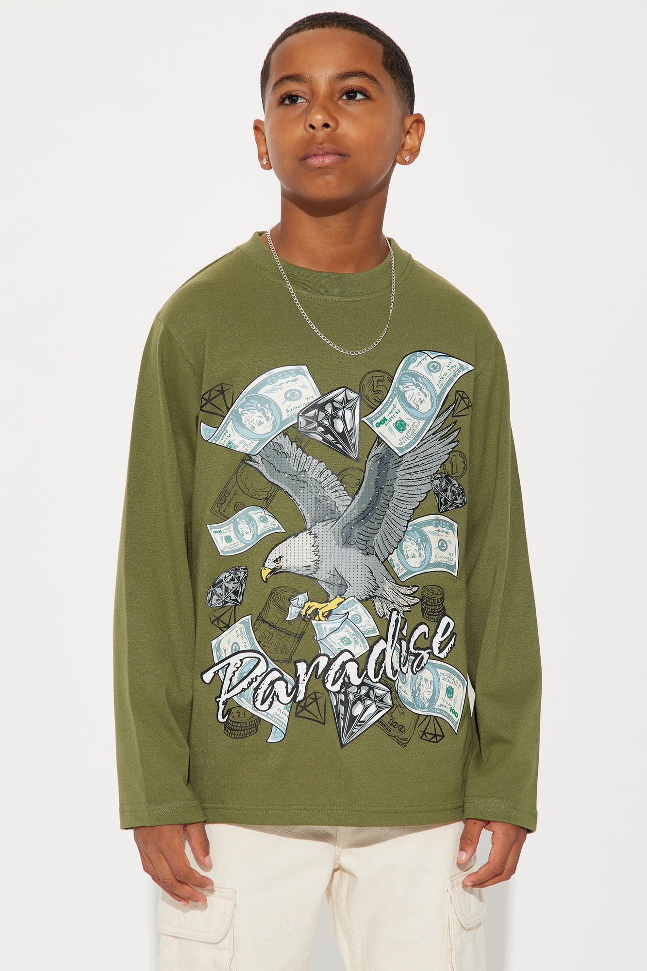 Mini Independent Paradise Rhinestone Crew Neck T-Shirt