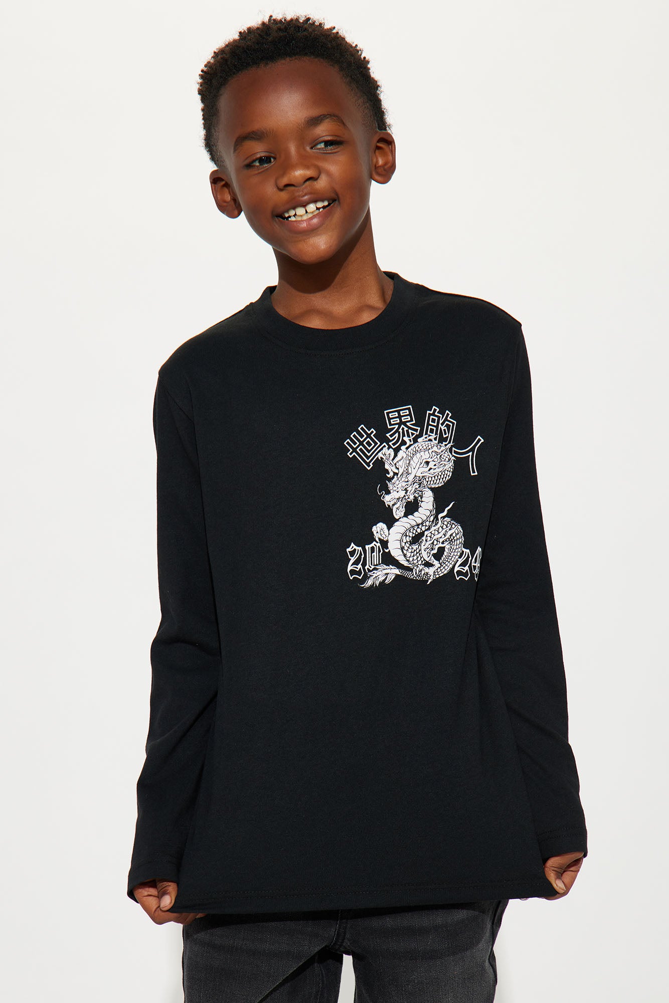 Mini Year Of The Dragon Print Long Sleeve Tee