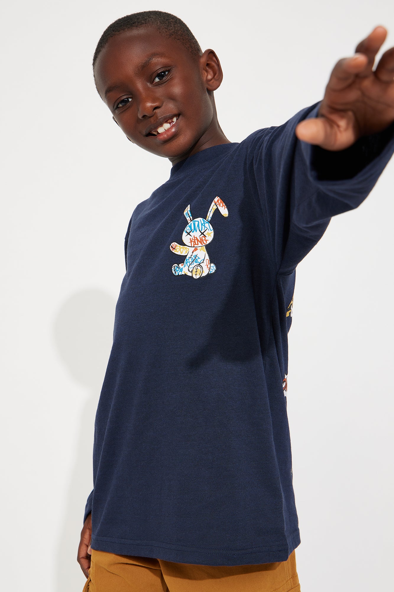 Mini Graffiti Bunny Front/Back Long Sleeve Tee