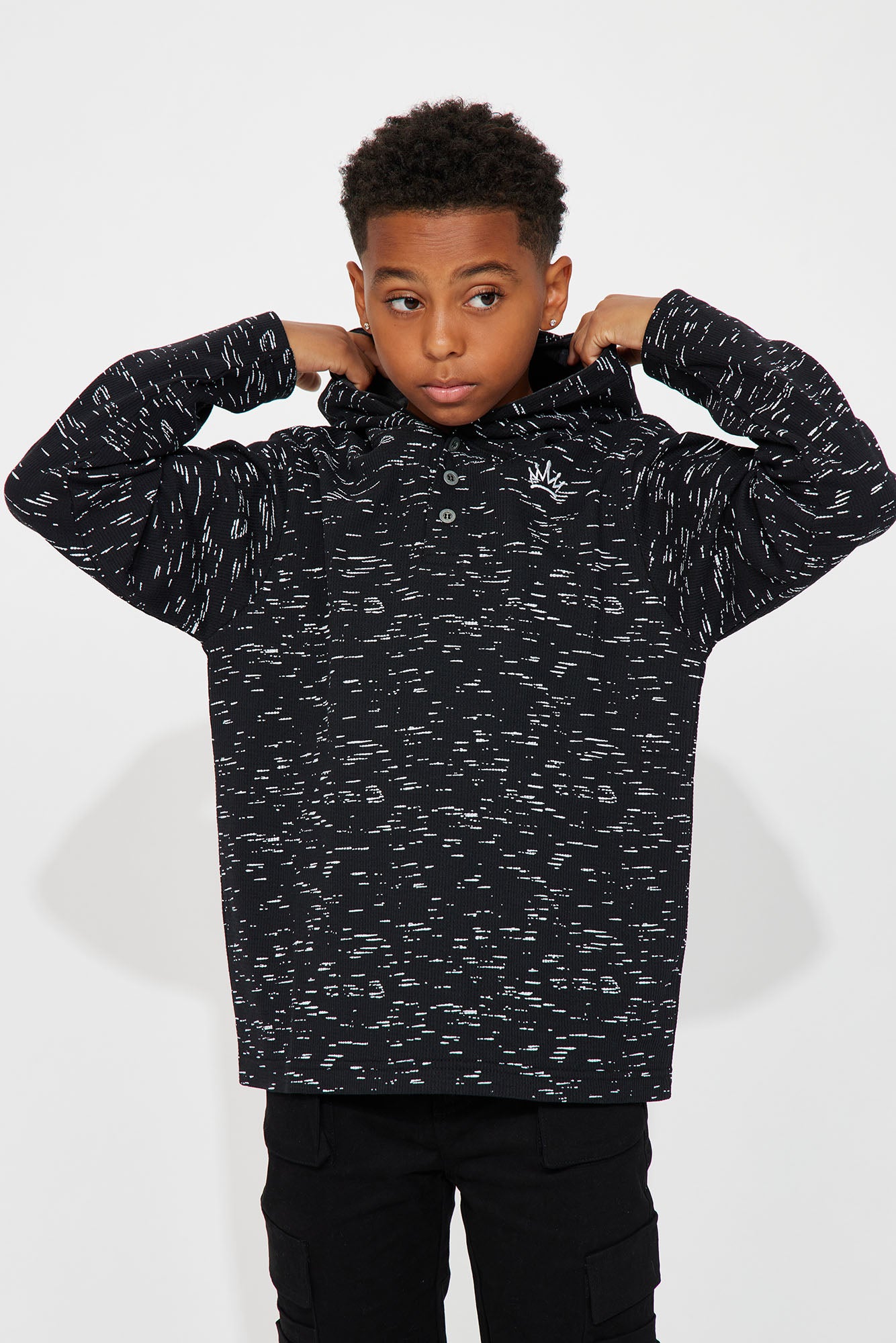 Mini Royal Henley Long Sleeve Hoodie