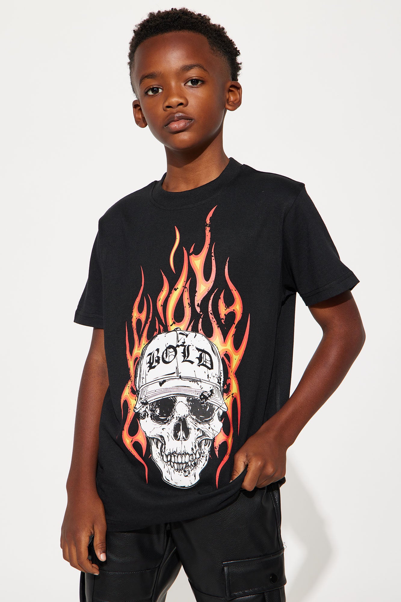 Mini Flames And Bold Short Sleeve Tee