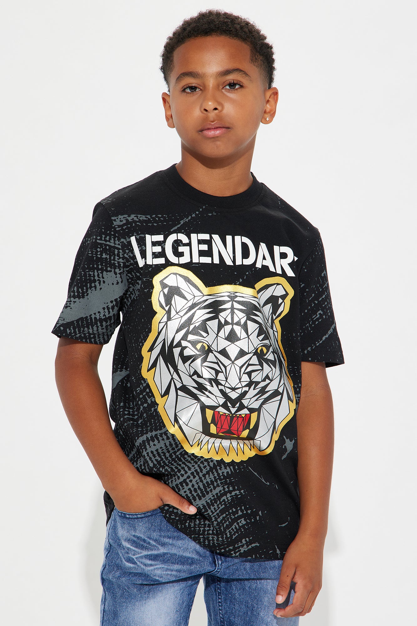 Mini Tiger Face Crew Tee