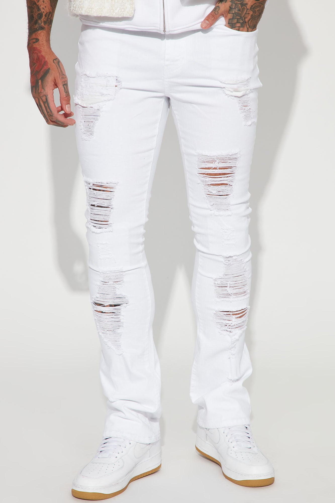 For Likes Stacked Skinny Flare Jeans