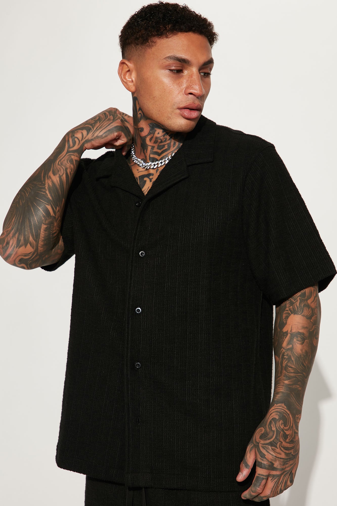 Dean Textured Short Sleeve Button Up Shirt