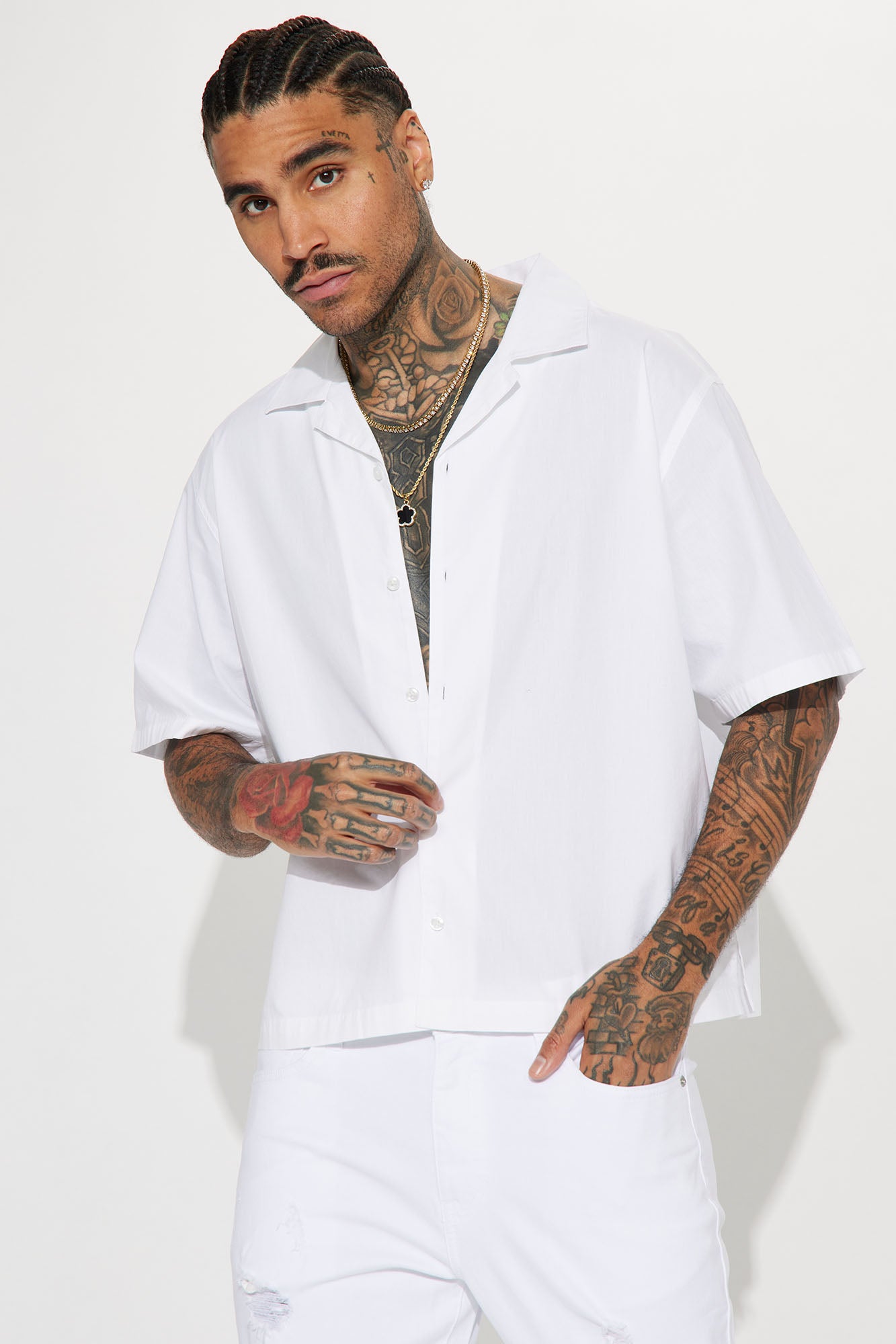 Ryland Relaxed Cotton Short Sleeve Cuban Shirt