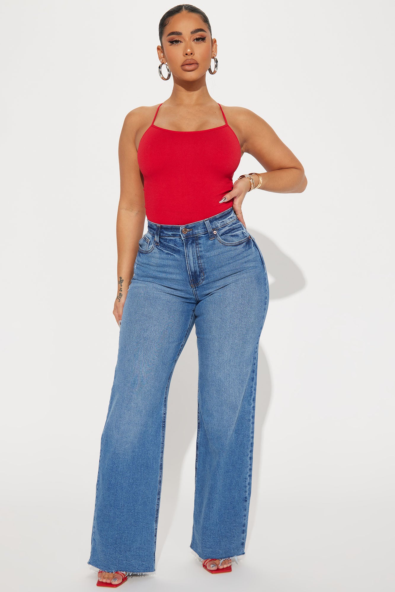 Nova 90's Baby Basic Stretch Wide Leg Jean