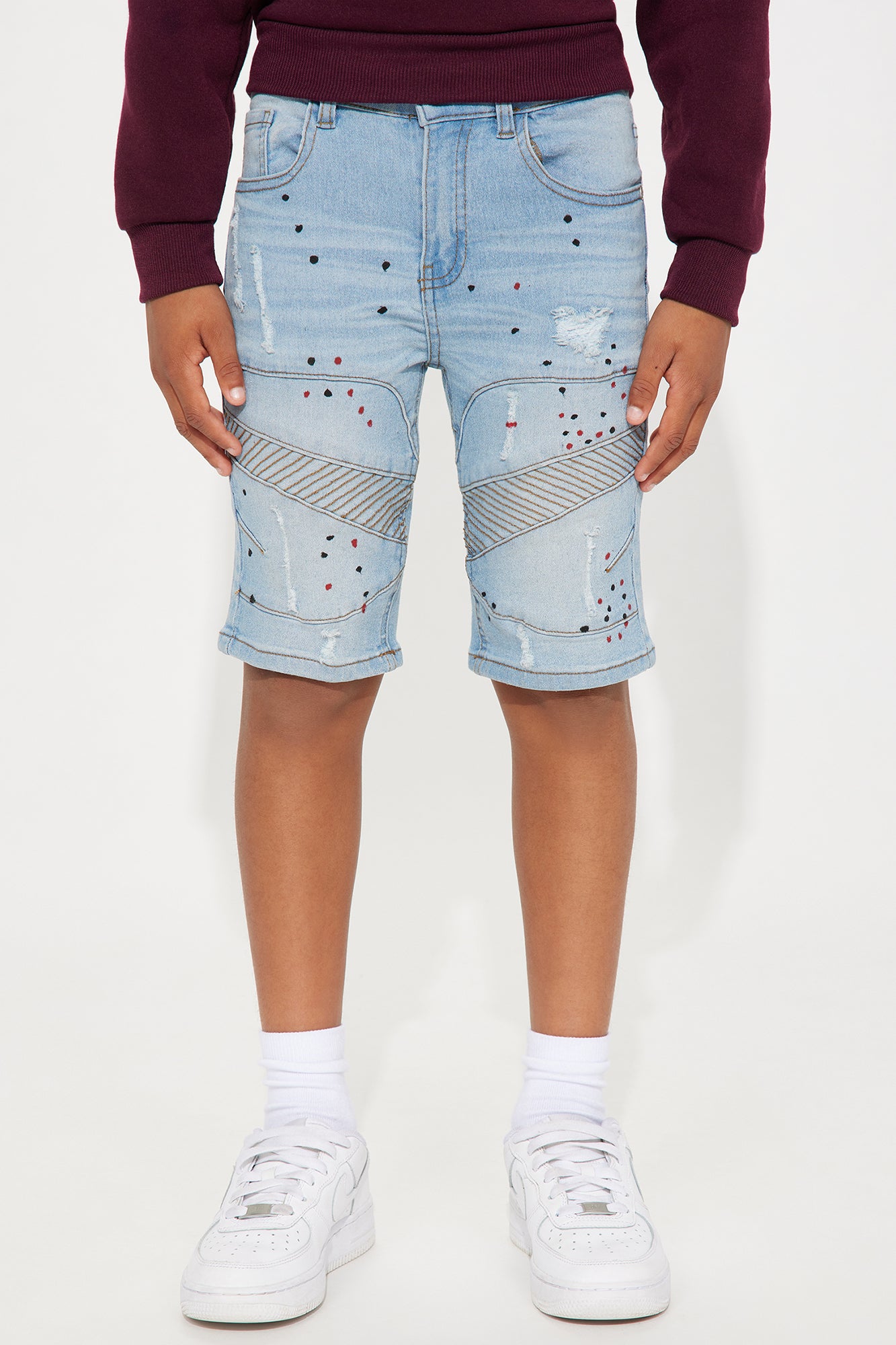 Mini Splatter Around Denim Shorts