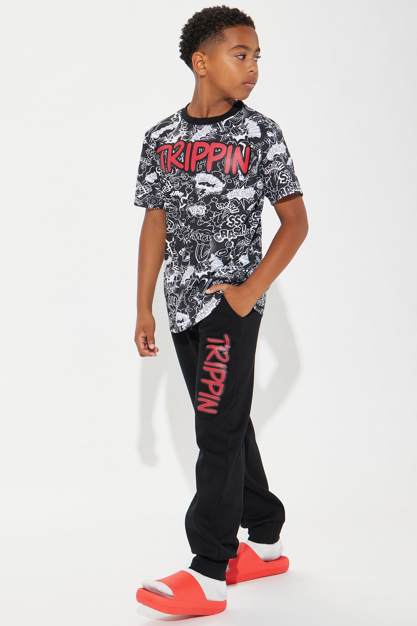 Mini Drippin Graffiti Fleece Jogger Set