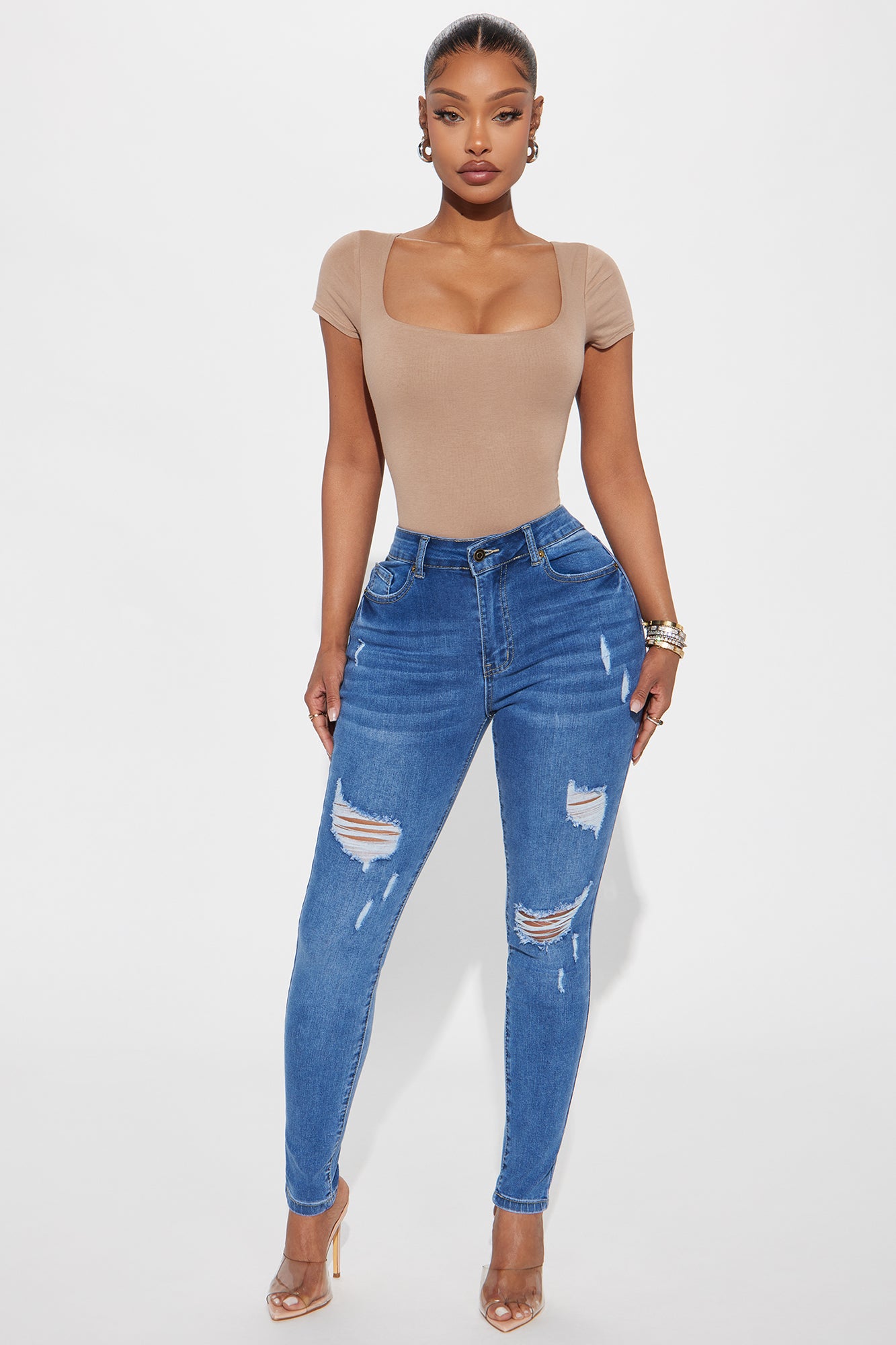 Got Spunk Destroyed High Stretch Skinny Jean