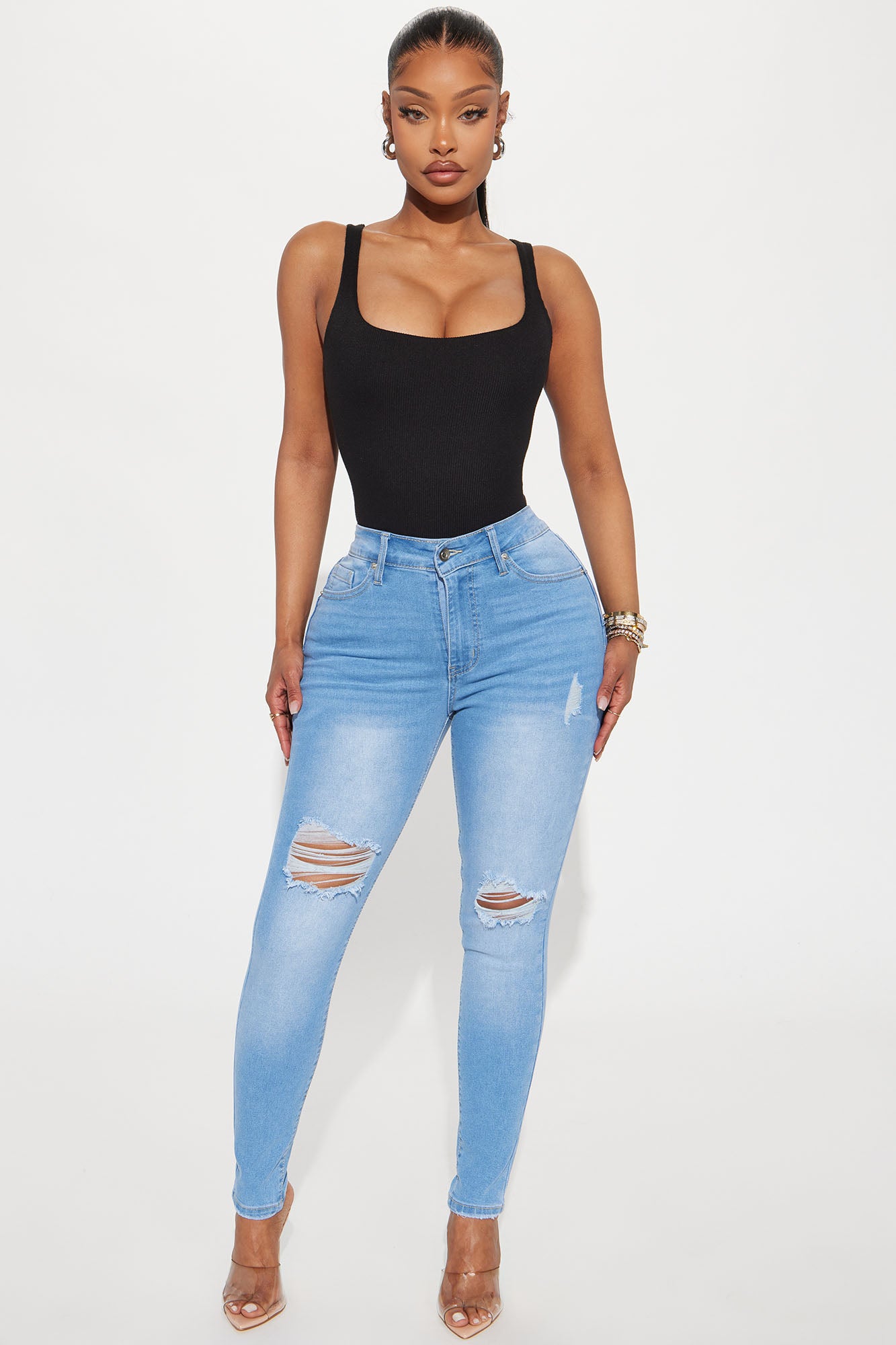 Got Spunk Destroyed High Stretch Skinny Jeans