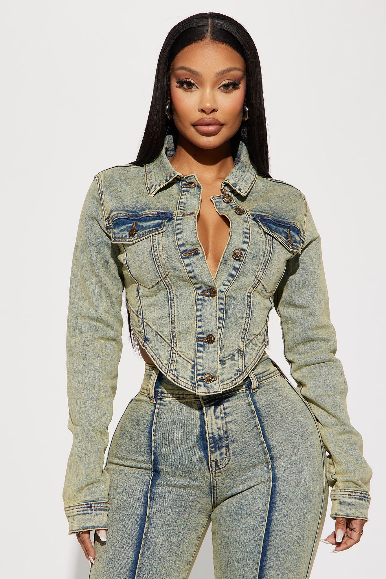 Vittoria Tinted Denim Trucker Jacket