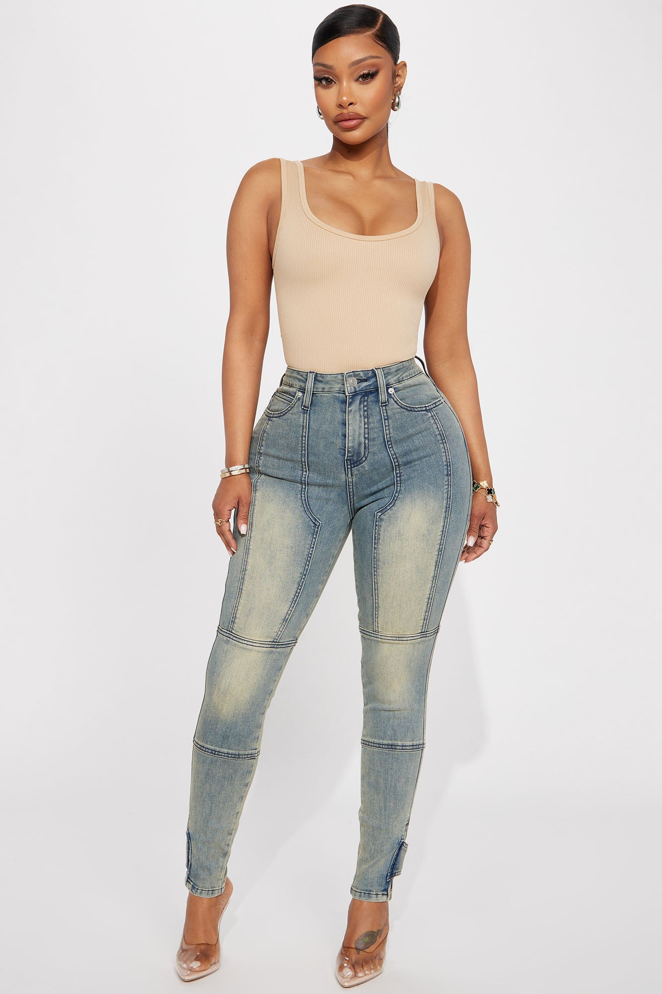Block His Number Stretch Skinny Jeans