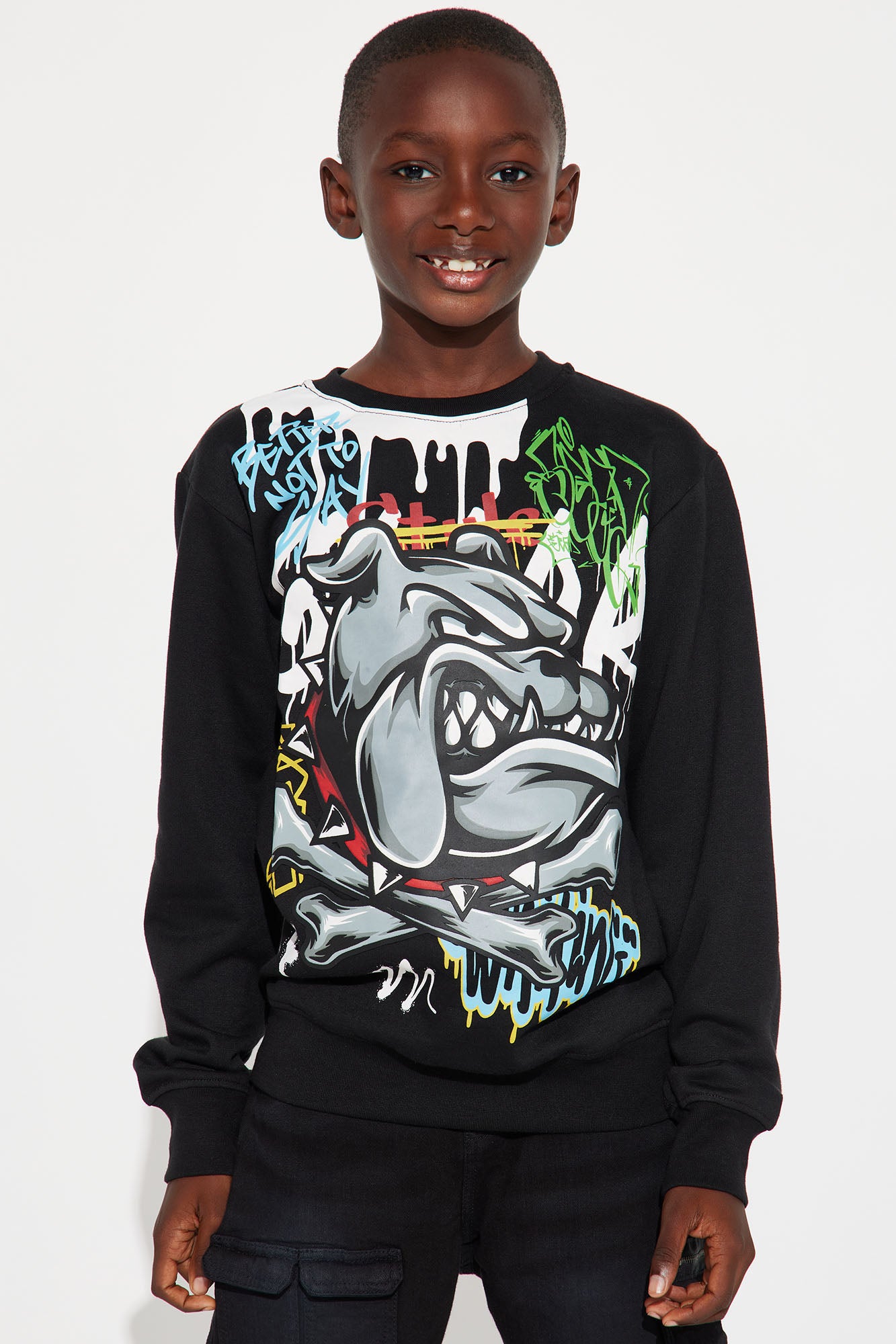 Mini Bull Dog Fleece Crew Neck Sweatshirt