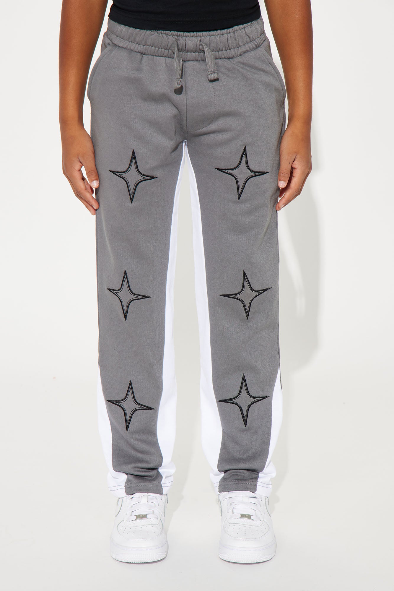 Mini Star Sight Patched Fleece Straight Bottom Pant