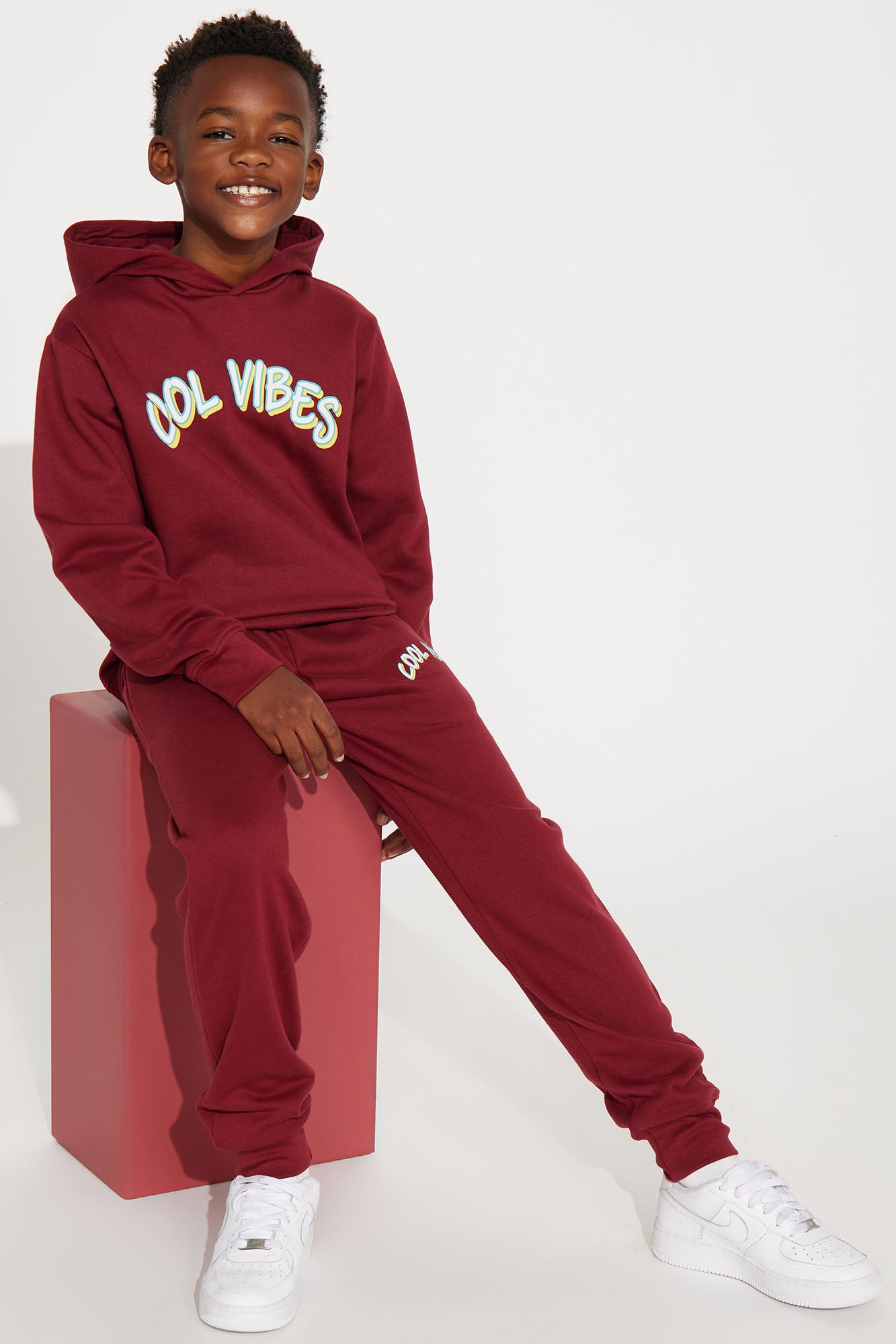 Mini Cool Vibes Fleece Hoodie & Jogger Pant Matching Set