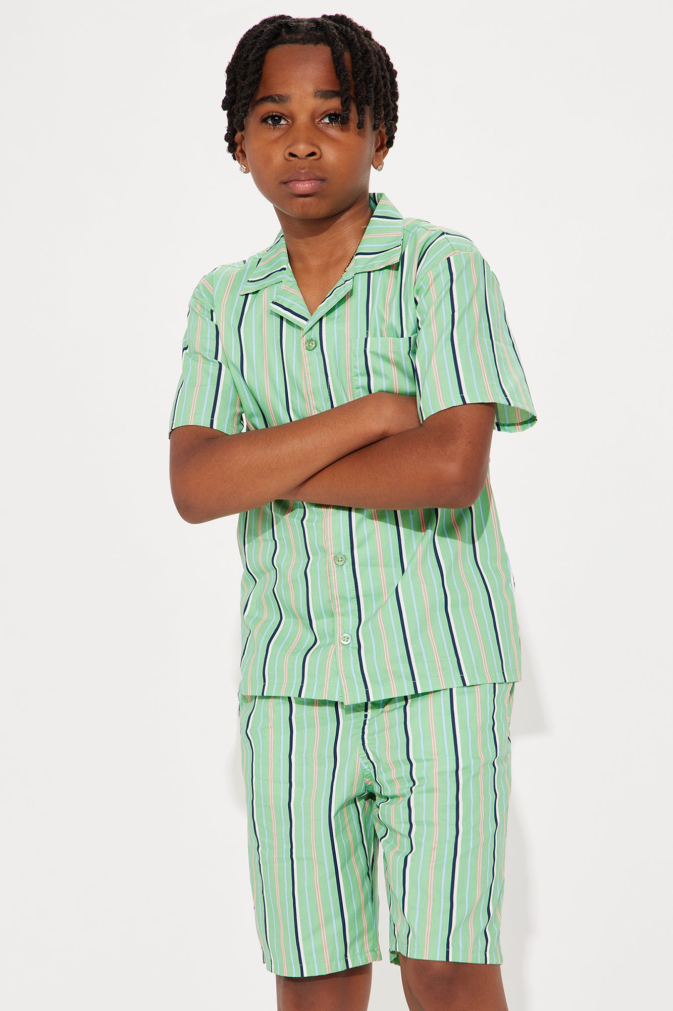 Mini Elliot Striped Woven Short Set