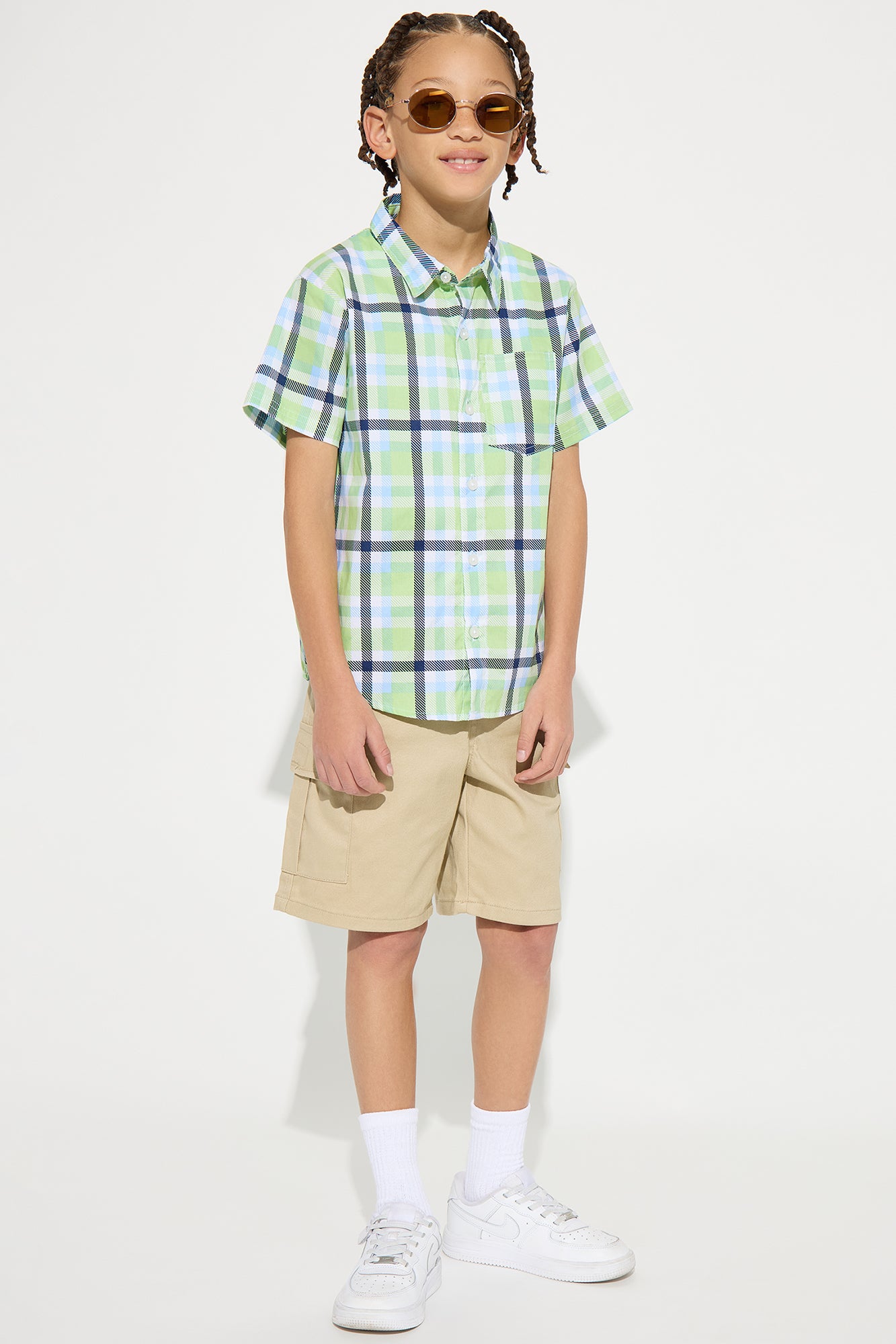 Mini Frankie Plaid Woven Short Set