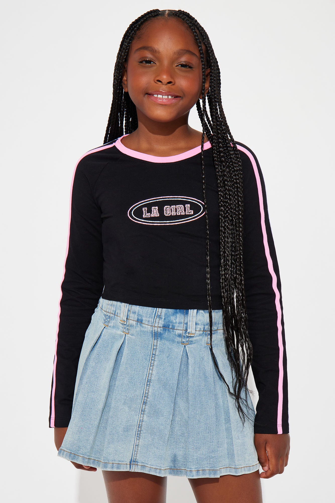 Mini LA Girl Rhinestone Long Sleeve Tee